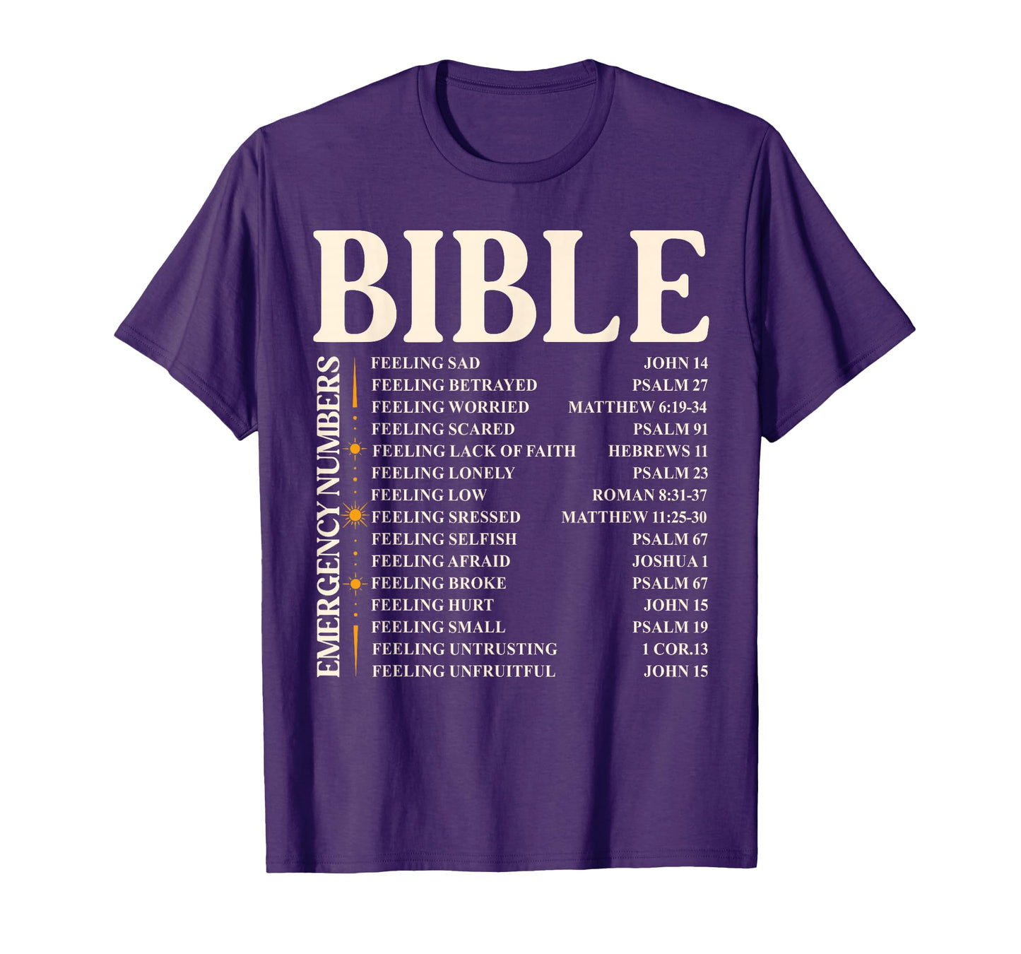 Bible Emergency Numbers - Funny Christian Bible & Jesus T-Shirt