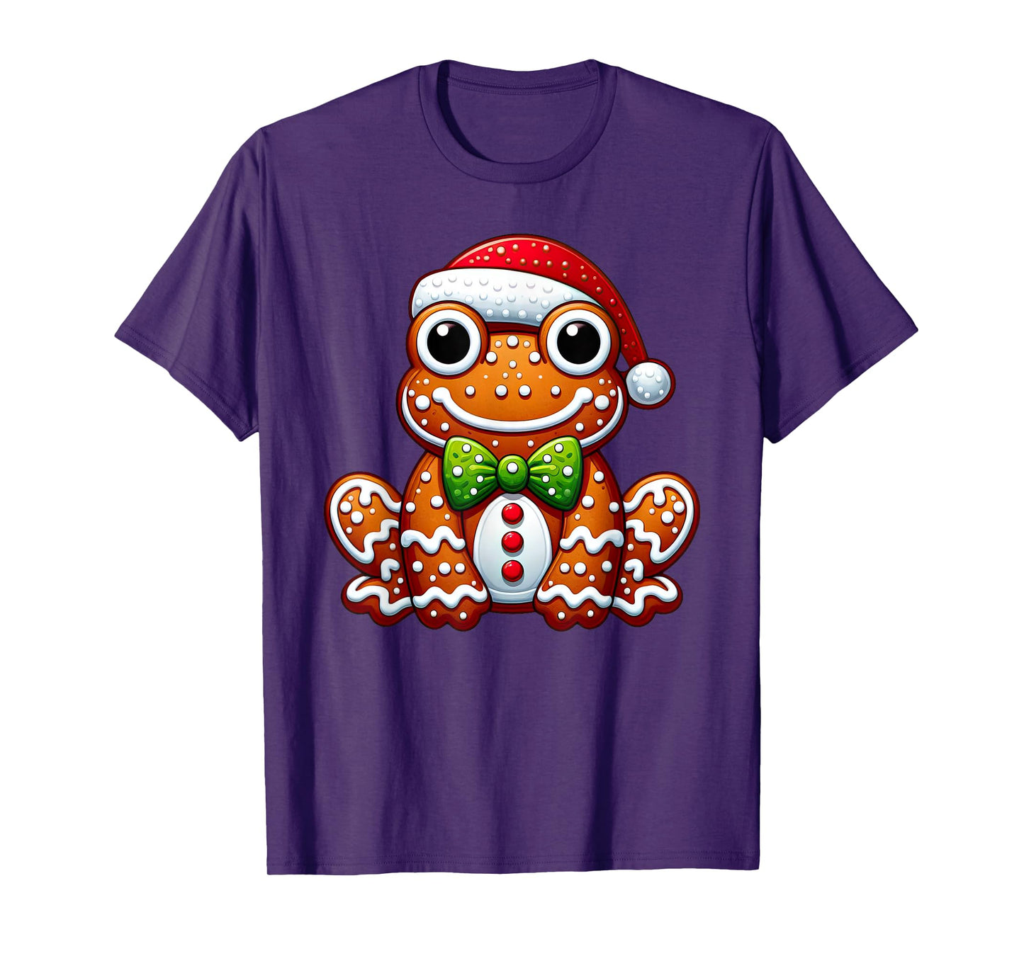 Funny Gingerbread Man Frog Christmas Womens Mens Kids T-Shirt