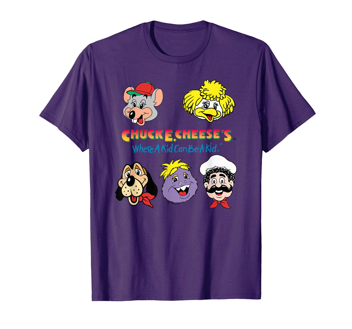 Chuck E. Cheese's Where A Kid Can Be A Kid Friendly Faces T-Shirt