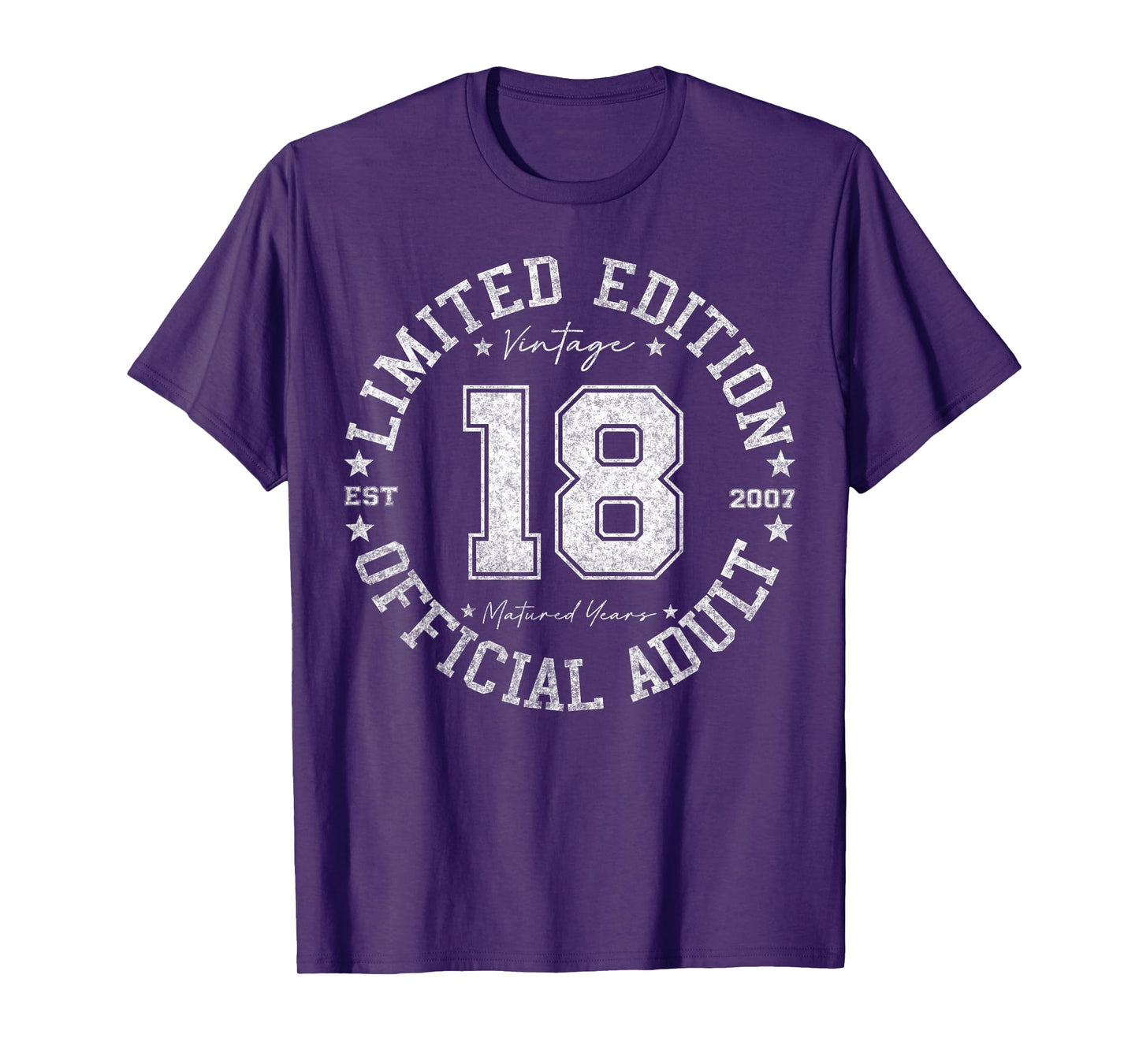 Official Adult 18 Year Old Gifts Vintage 2007 18th Birthday T-Shirt