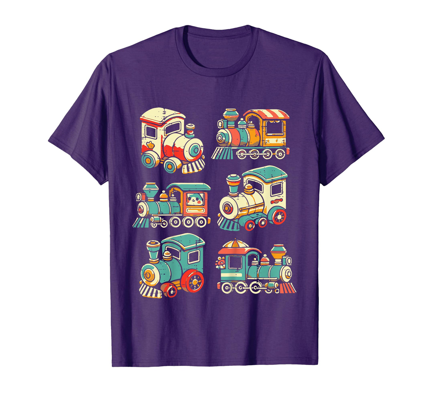 Kids Train Engines Cute Locomotive Railfan Boys Kids Toddler Men T-Shirt