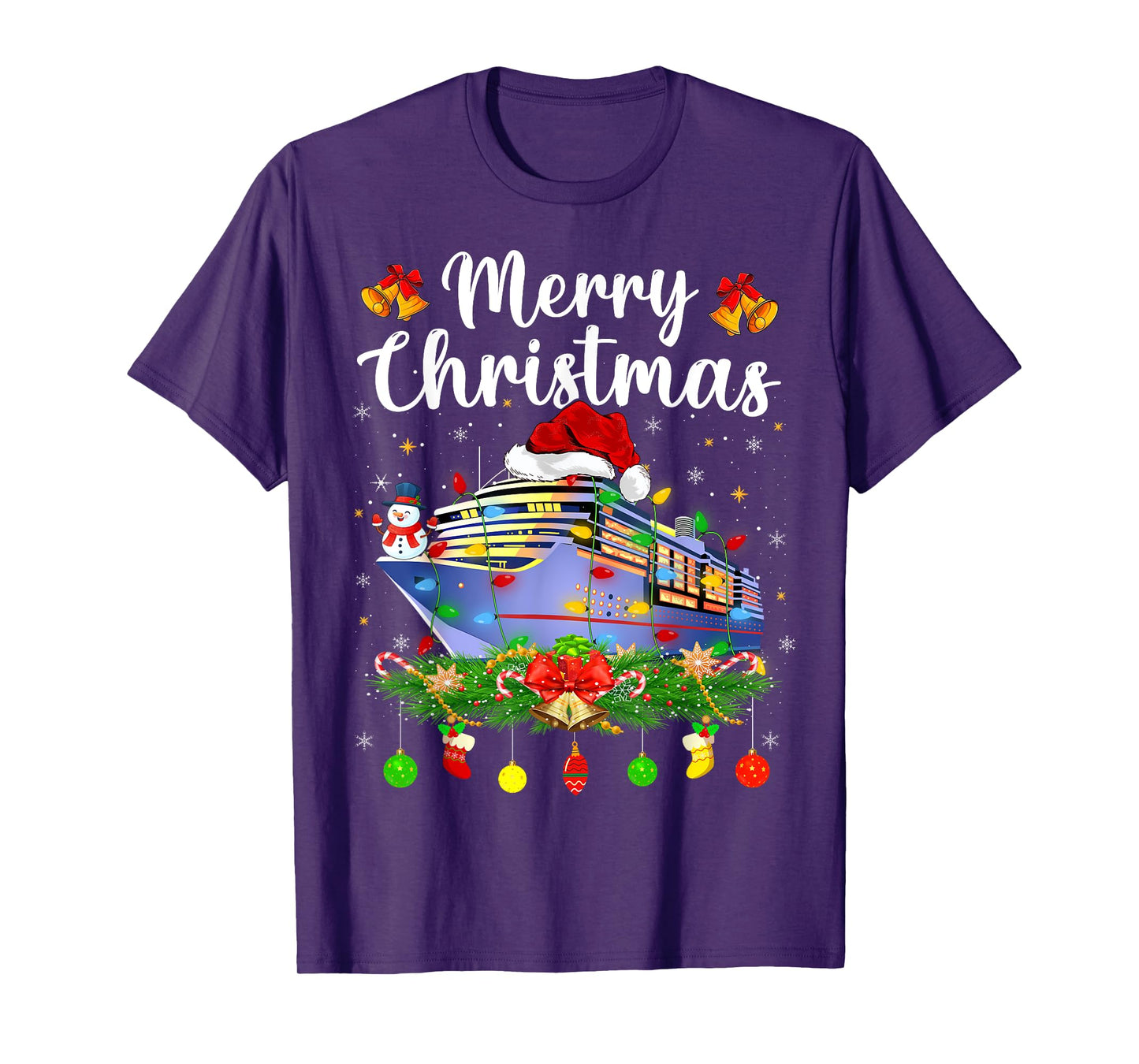 Merry Cruisemas Xmas Lighting Santa Cruise Ship Christmas T-Shirt