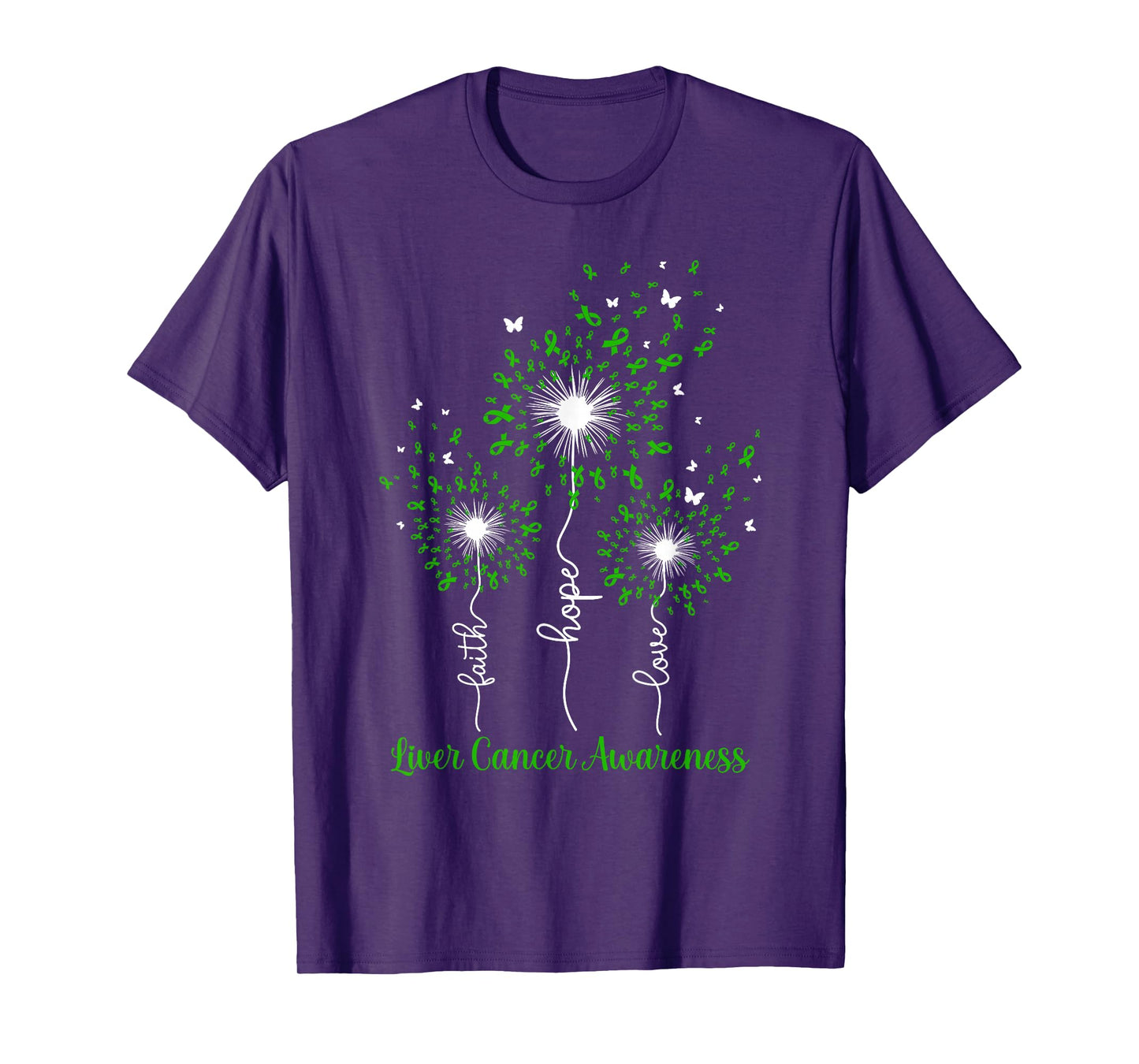 Dandelion Faith Hope Love Liver Cancer Awareness T-Shirt