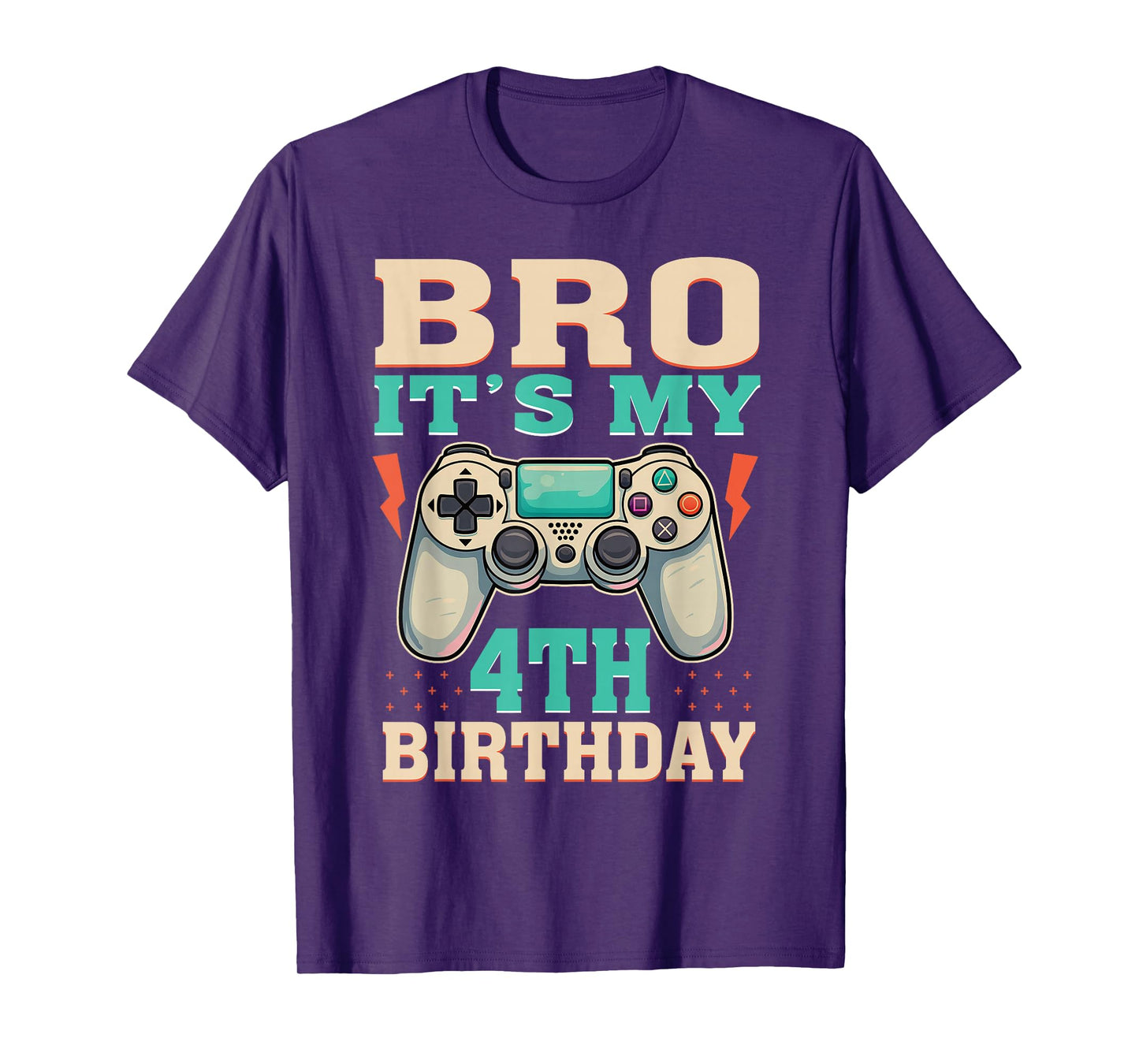 Bro It's My 4th Birthday 4 Year Old Video Game Theme T-Shirt