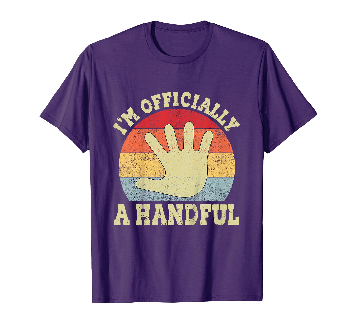Kids I'm Officially A Handful Five Vintage 5th Birthday Turning 5 T-Shirt