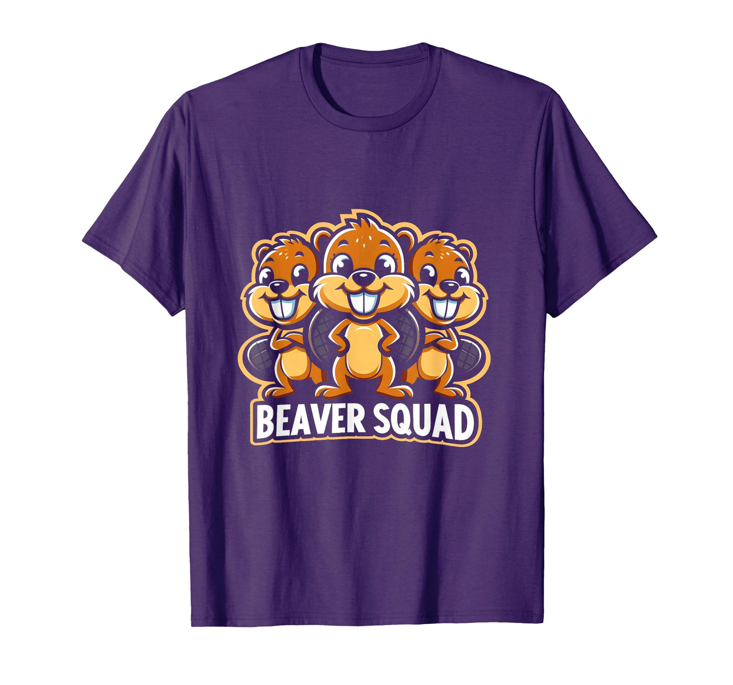 Beaver Squad Three Beaver Funny Friends Teammates T-Shirt