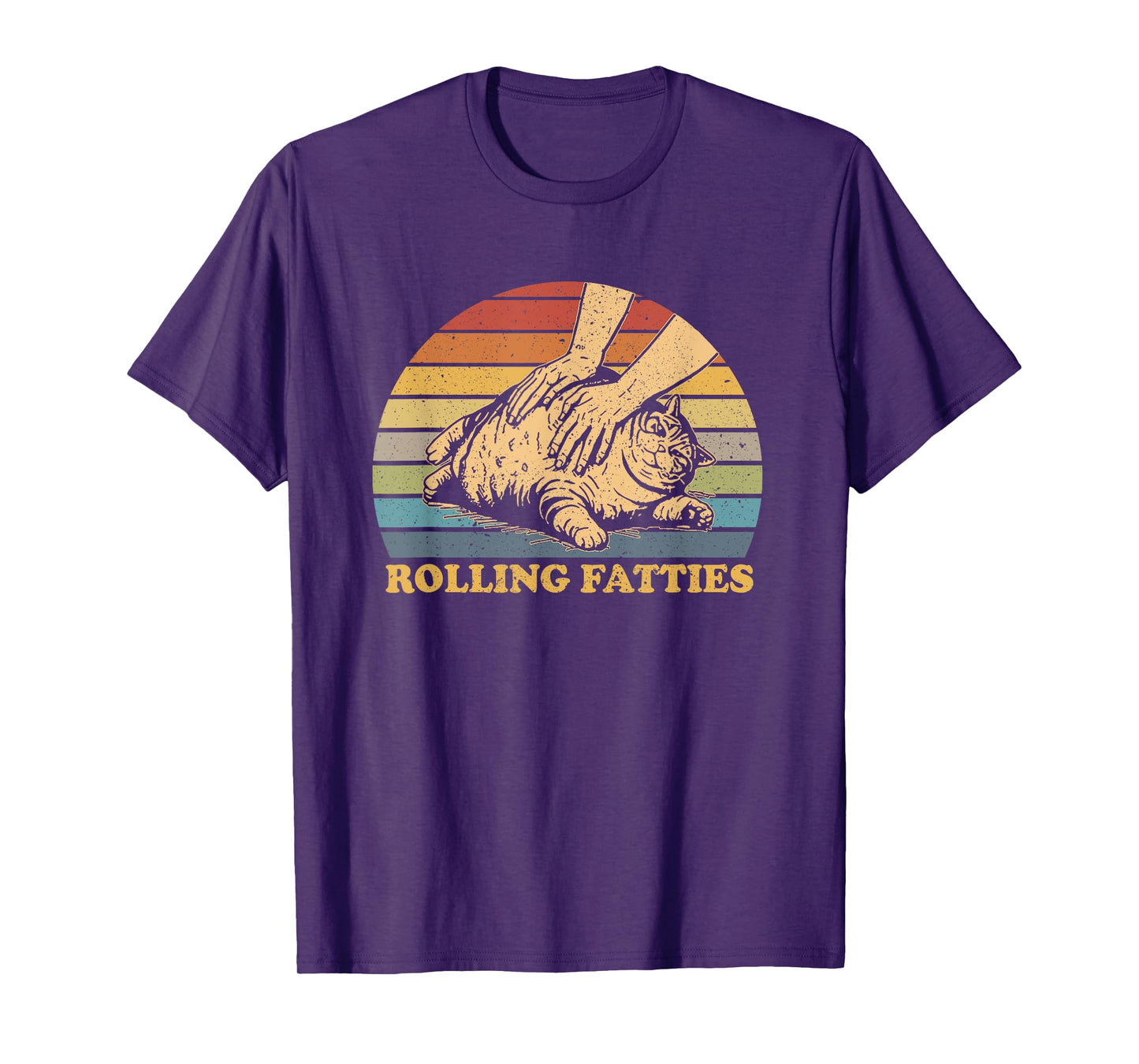 Cat Rolling Fatties Funny Vintage T-Shirt