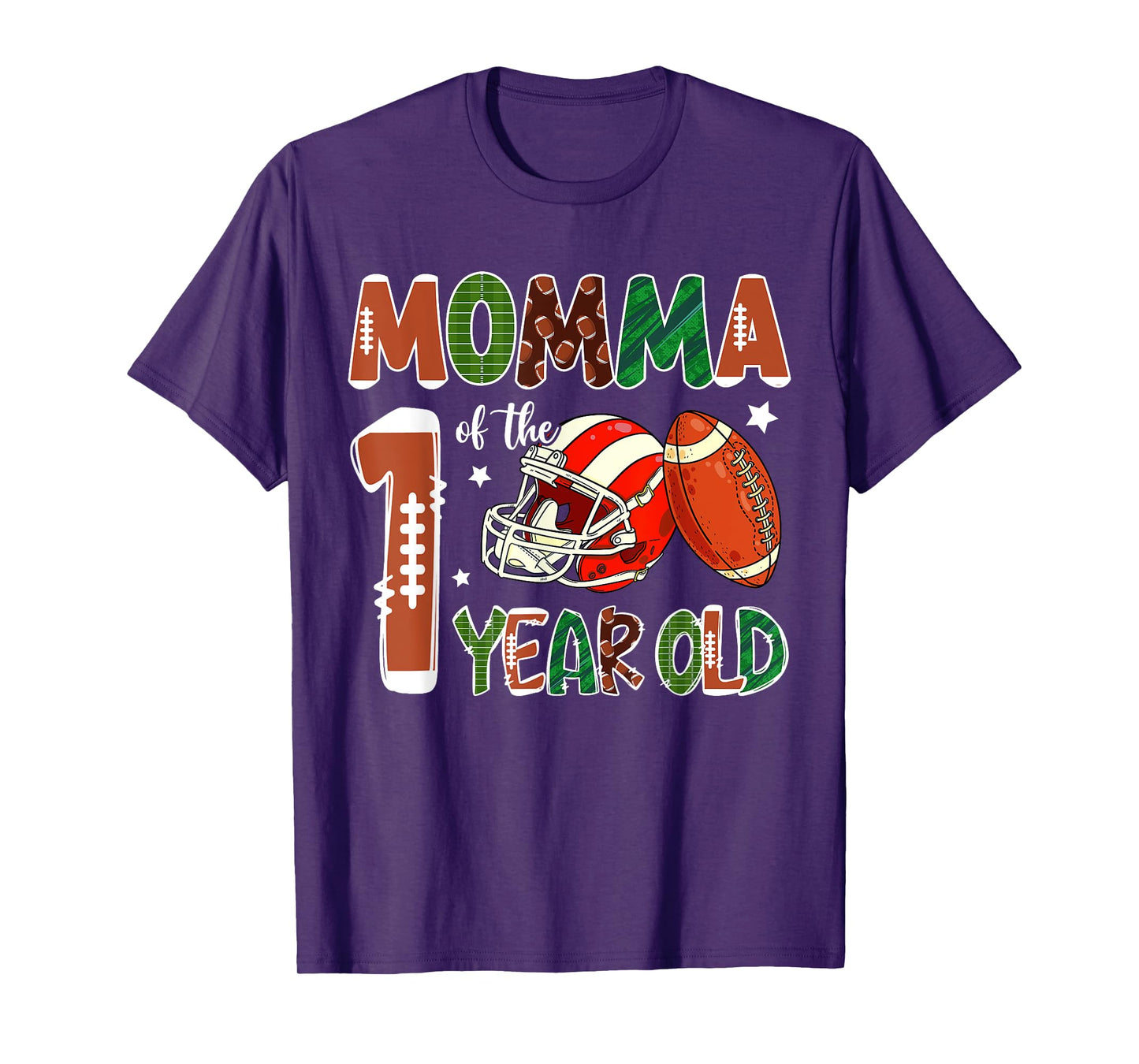 Momma Of The 1 Year Old Football Themed 1st Birthday Party T-Shirt