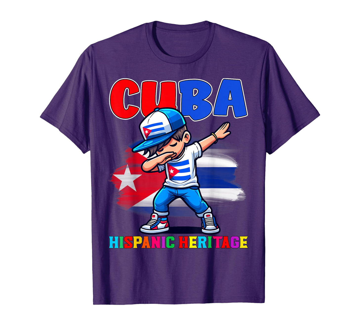 Cuba Dabbing Kid Hispanic Heritage Celebration for Kids T-Shirt