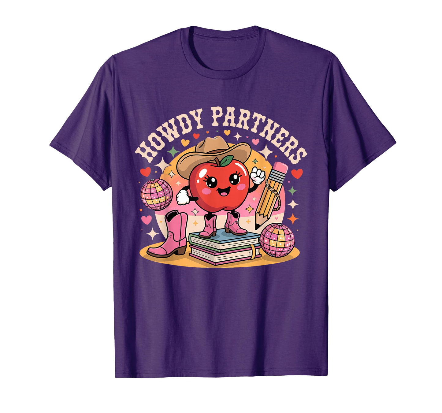 Retro Howdy Partners Cowgirl Cowboy Teacher Back to School T-Shirt