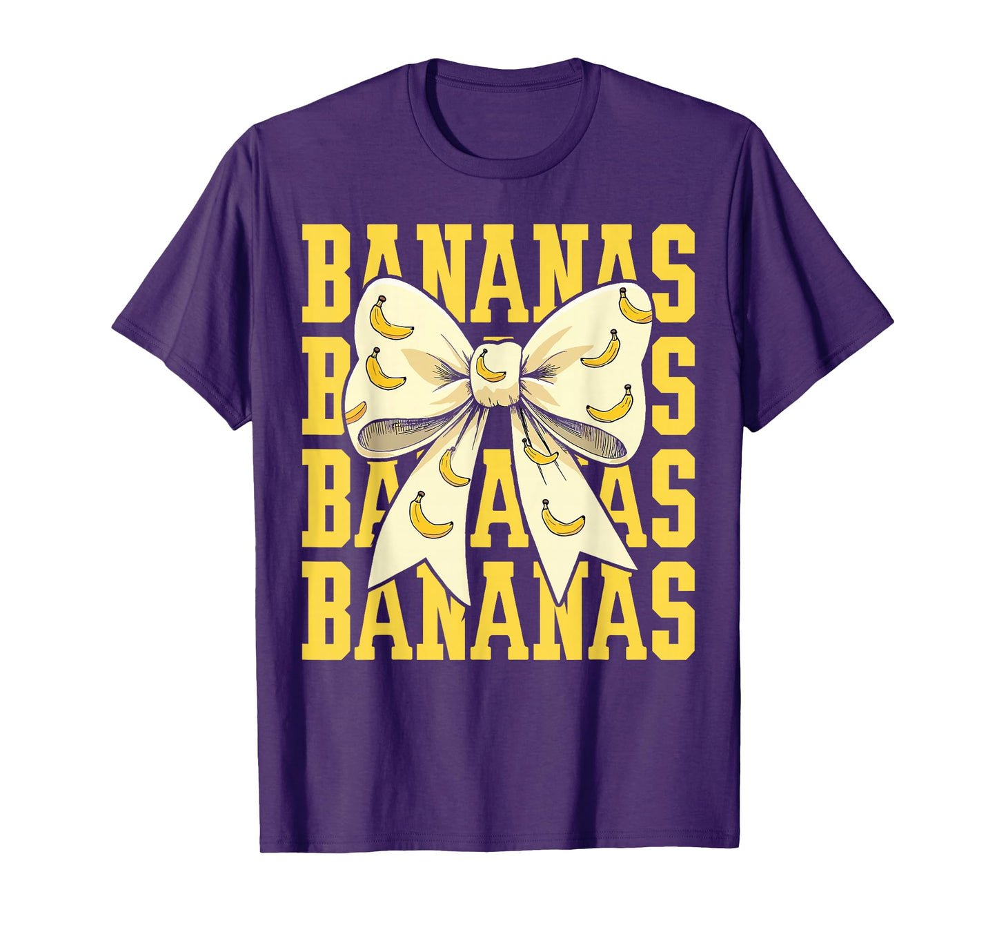 Retro Bananas Last Name Coquette Bow Women Girls Kids T-Shirt