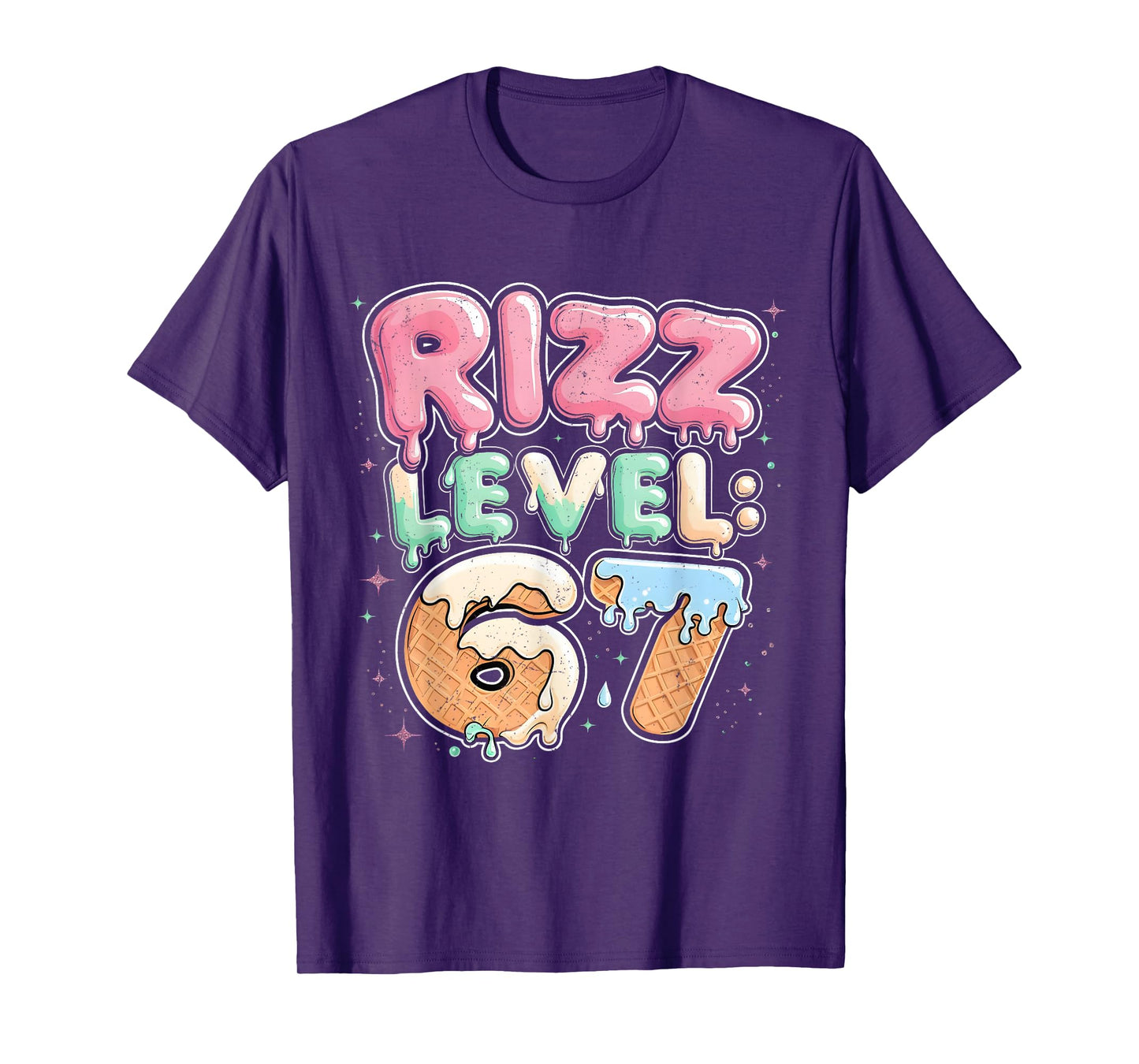67 Ice Cream Drip Cool Meme Six Seven Gen Alpha Slang T-Shirt