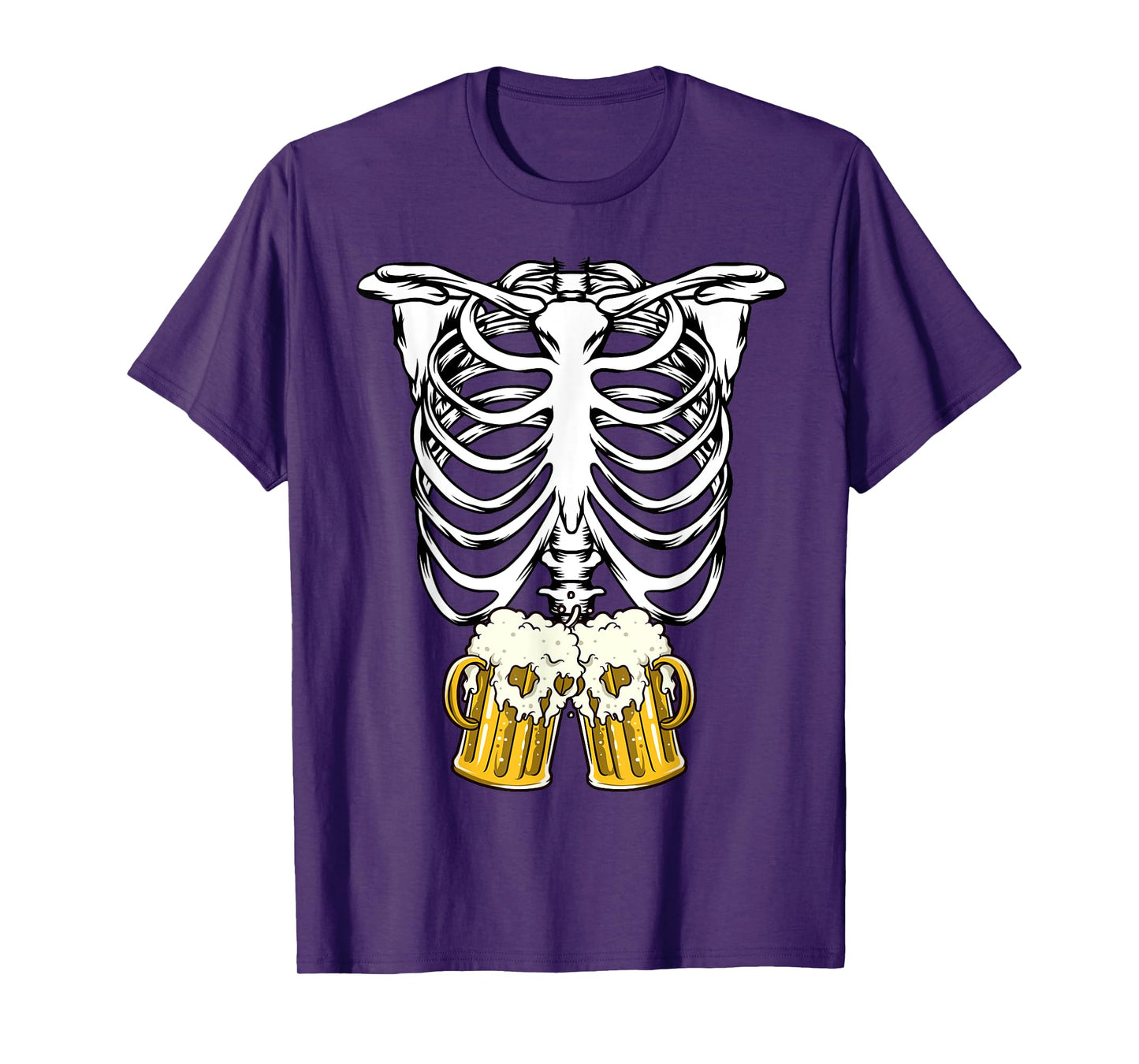 Skeleton Pregnancy Belly Of Beer X-ray Halloween Costume T-Shirt