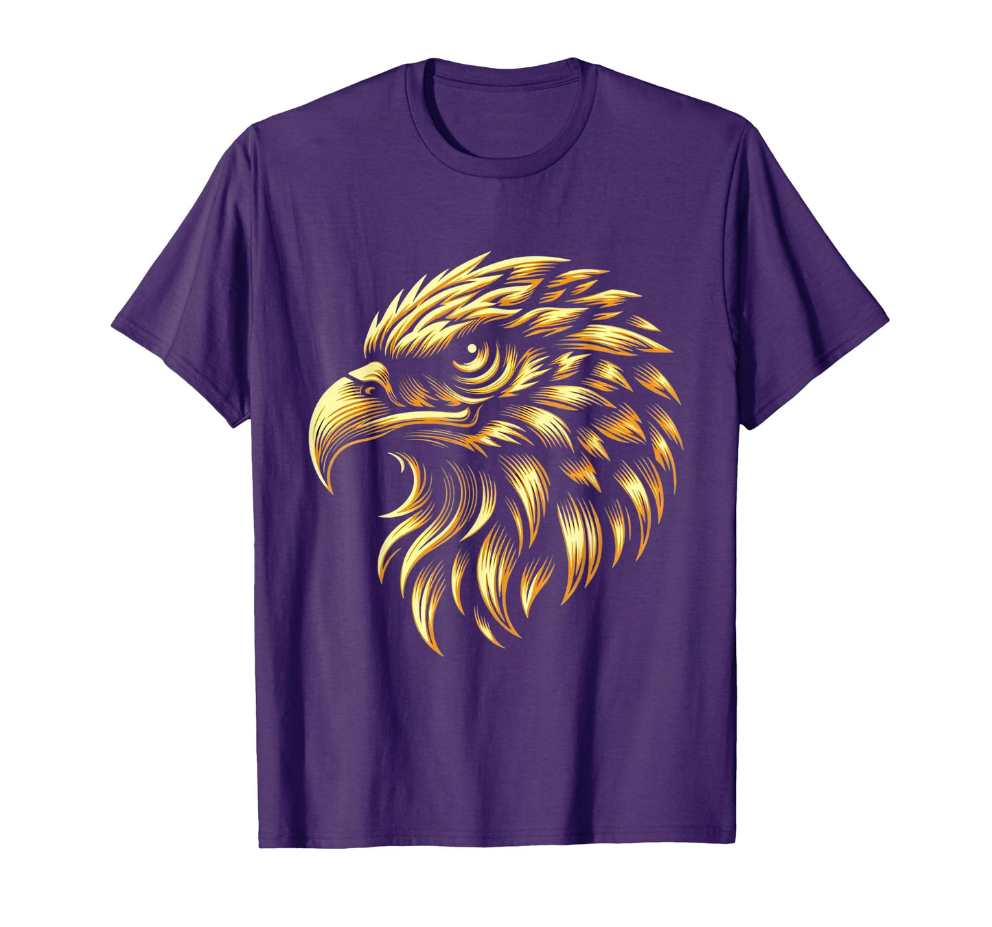 Golden American Bald Eagle Head Patriotic Design T-Shirt