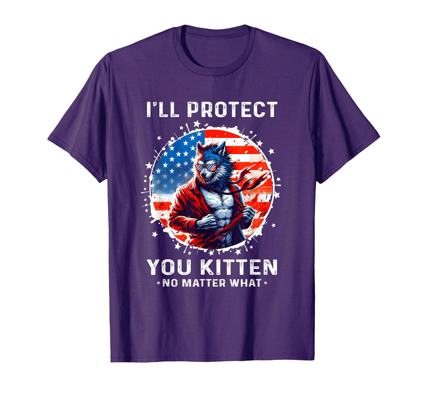 I'll Protect You Kitten Funny Alpha Wolf Shirt Wolf Meme T-Shirt