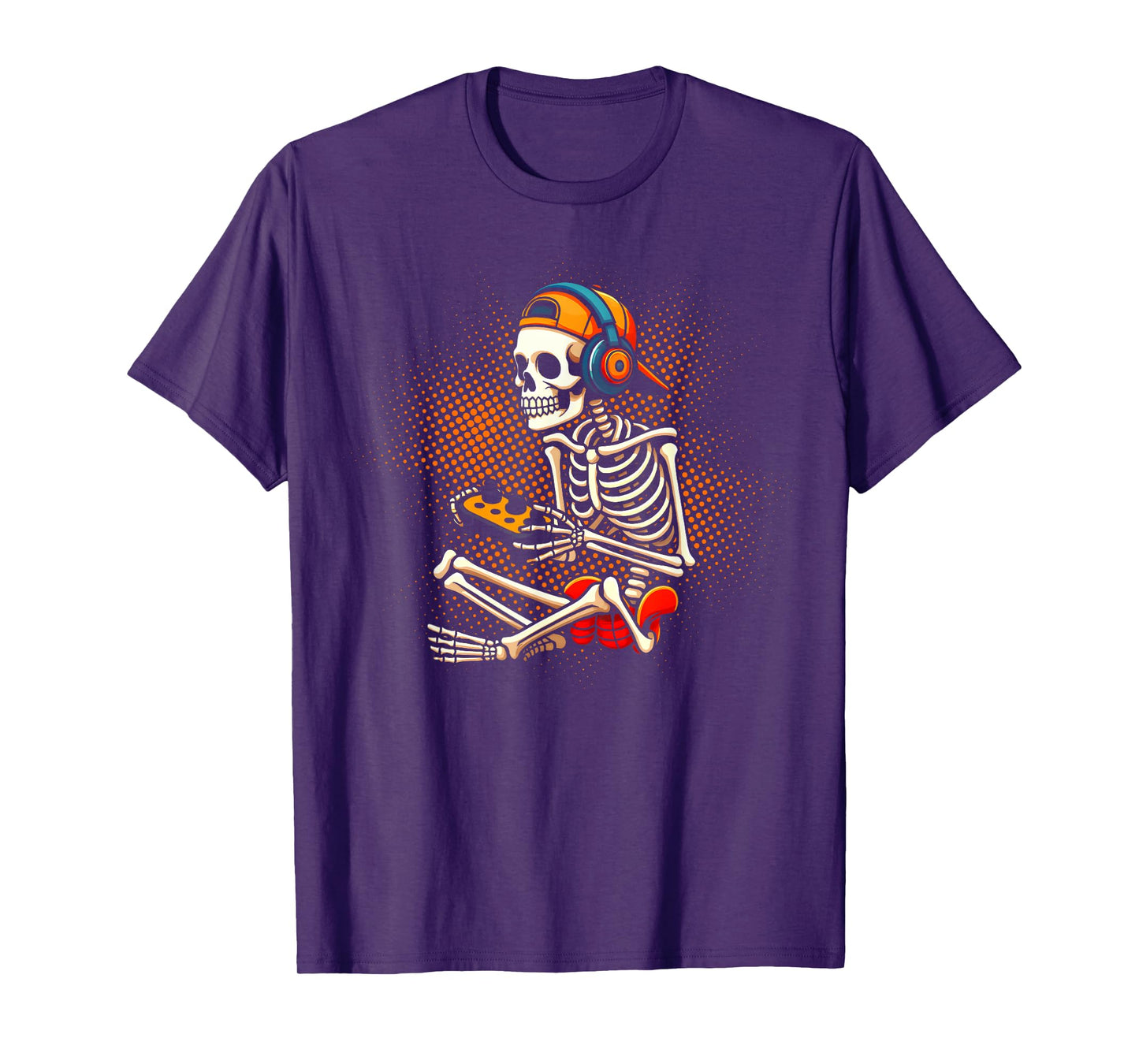Funny Gaming Hallowen Skeleton Gamer Video Kids Boys T-Shirt