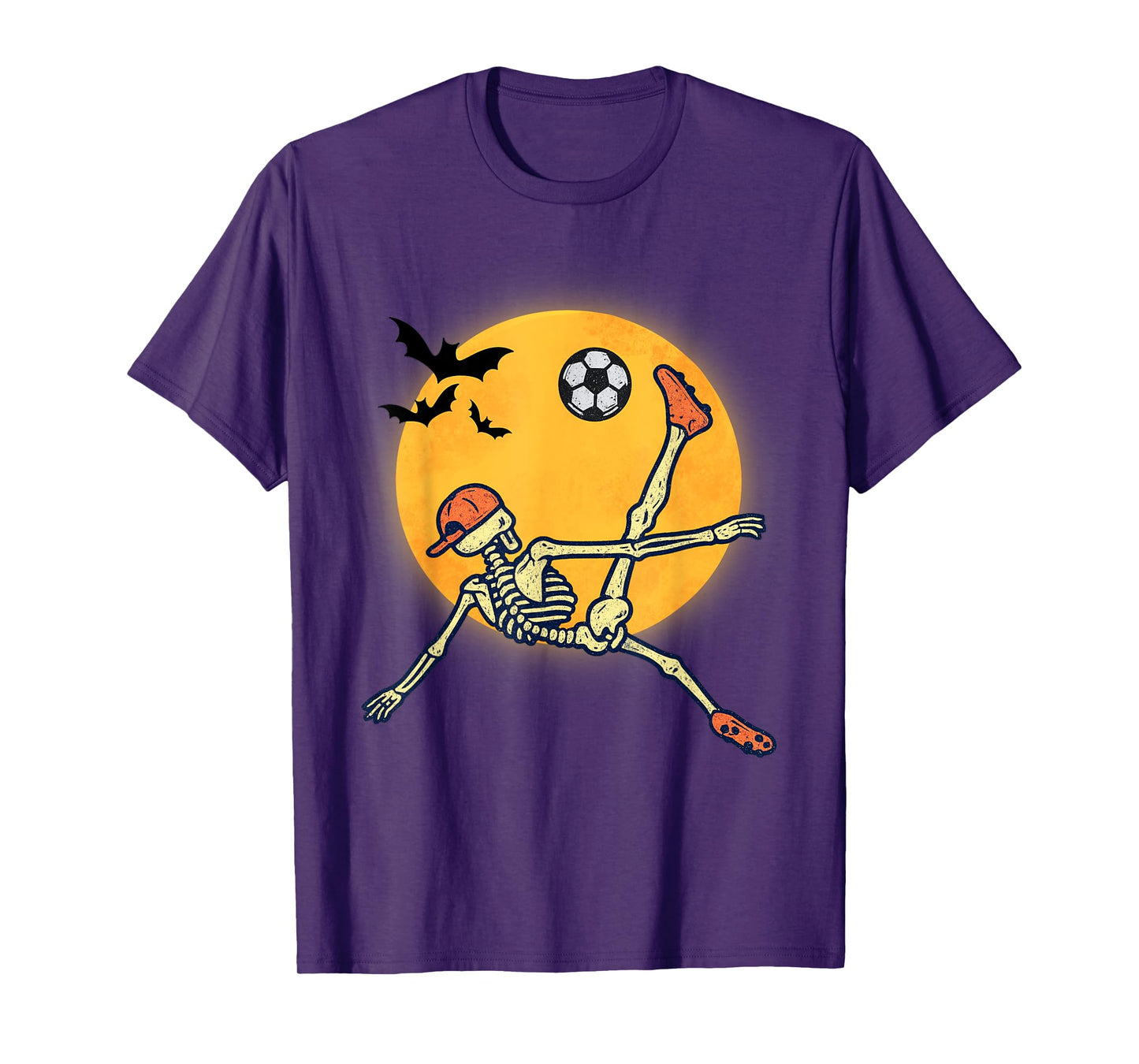 Halloween Soccer Skeleton Vintage Funny Soccer Halloween T-Shirt