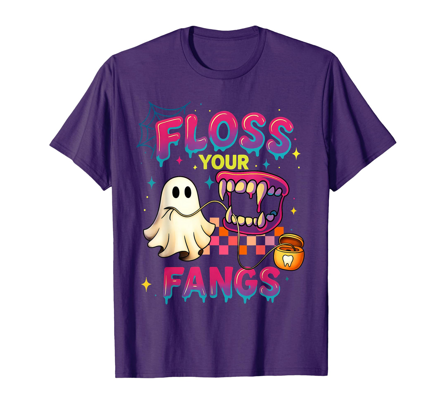Floss Your Fangs Spooky Dentist Funny Boo Dental Halloween T-Shirt