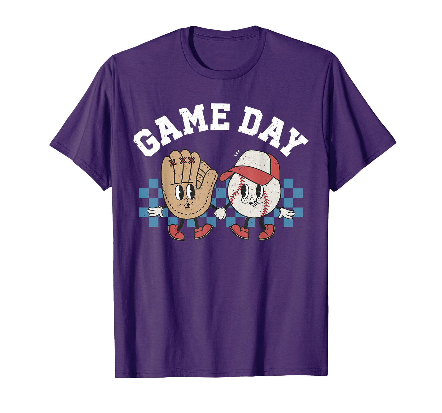 Baseball Retro Groovy Cartoon Love Baseball Season Game Day T-Shirt