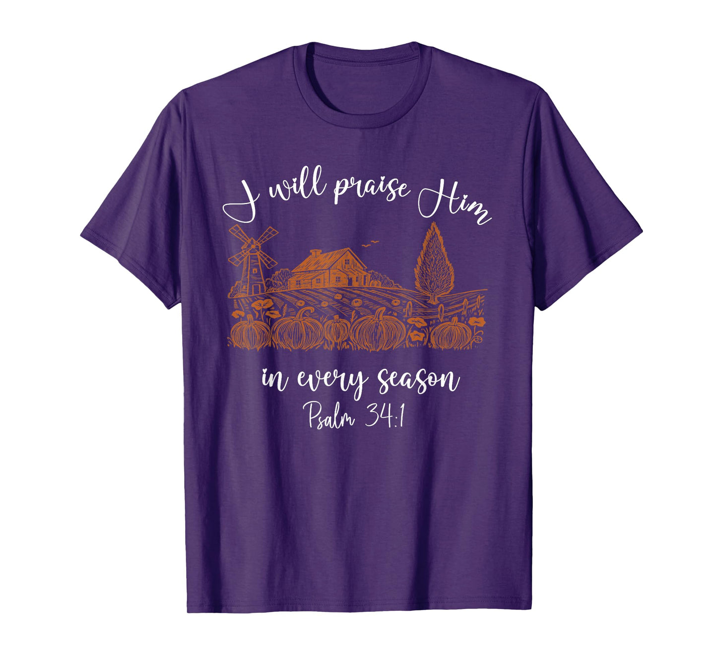 I Will Praise Him in Every Season Halloween Jesus Pumpkin T-Shirt
