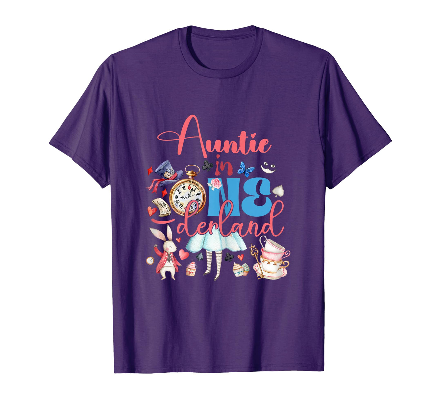 Alice Auntie in ONEderland Birthday Family T-Shirt