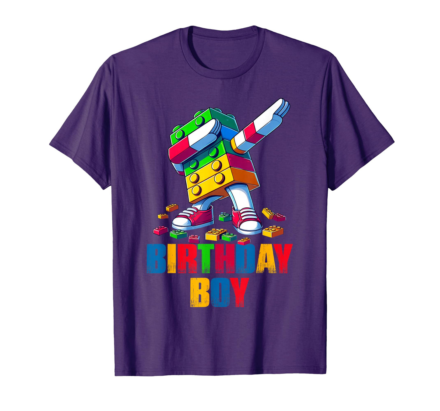 Birthday Boy Dabbing Master Builder Blocks Bricks B Day T-Shirt
