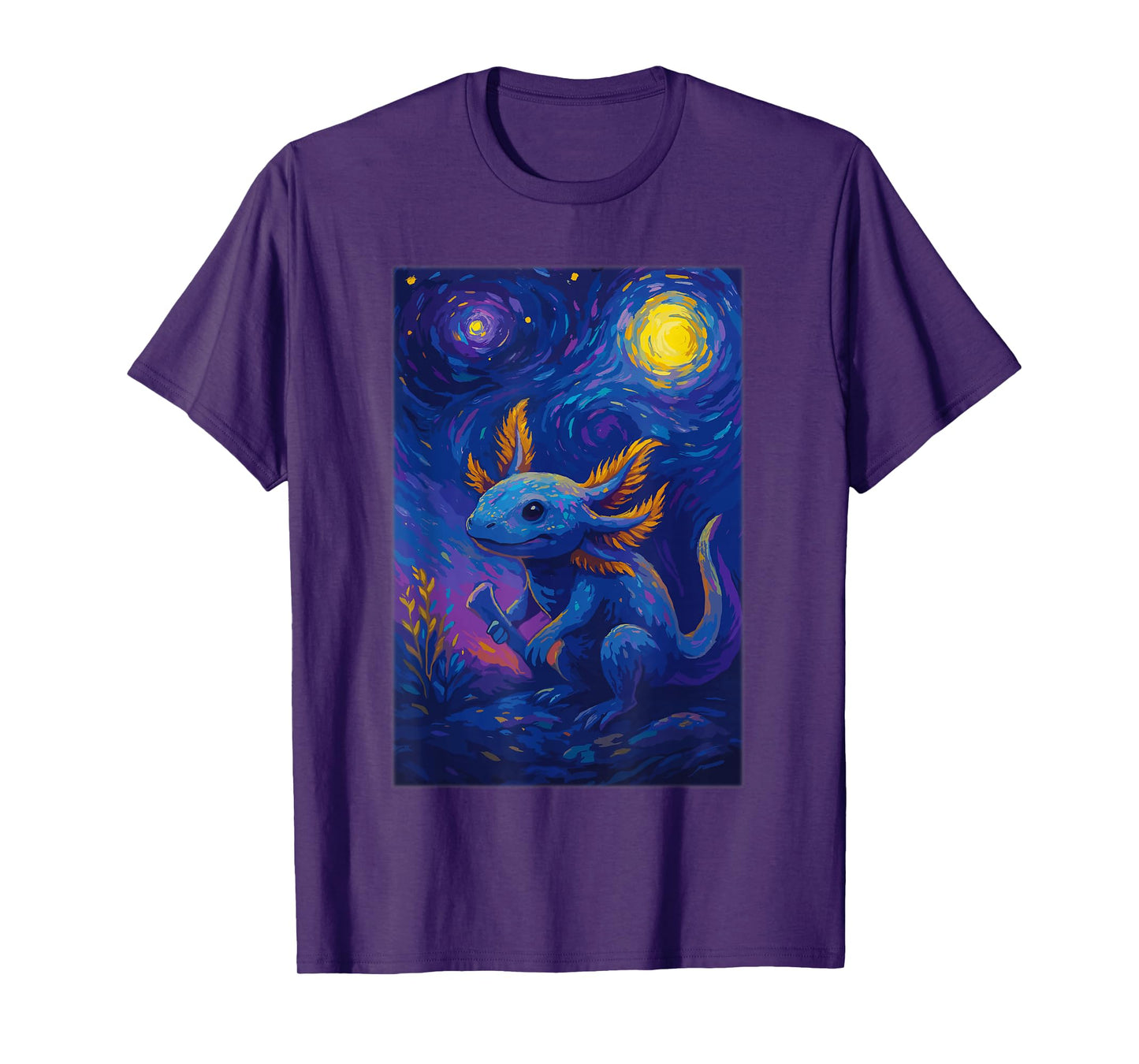Axolotl Van Gogh for Women Girls, Axolotl Starry Night T-Shirt