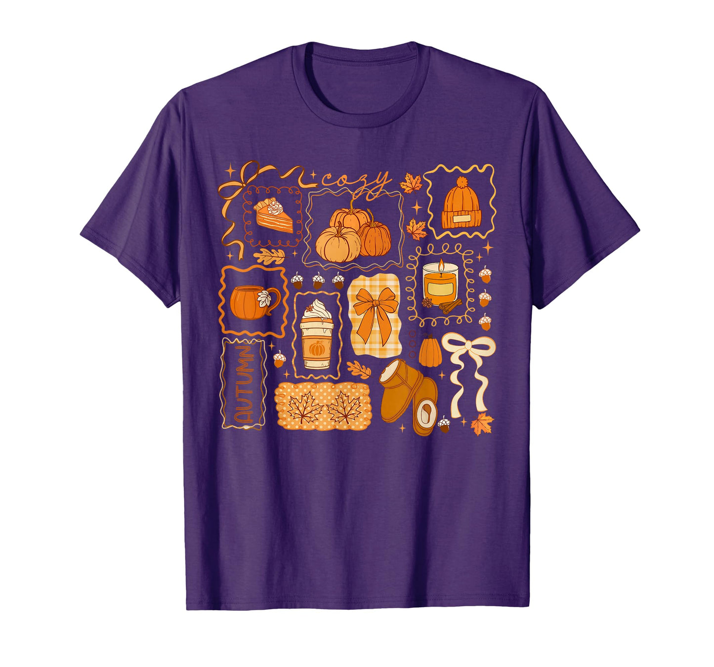 Cozy Season Pumpkin Thanksgiving Autumn Fall Y'all Leaves T-Shirt