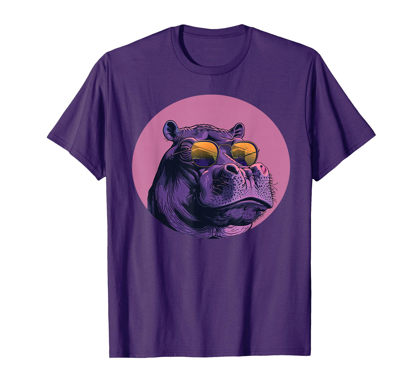 Funny plump bespectacled Hippo with Sunglasses Outfit T-Shirt
