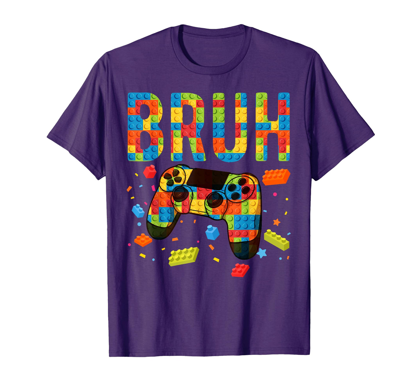 Building Blocks Bruh Gamer Brick Builder Boy T-Shirt