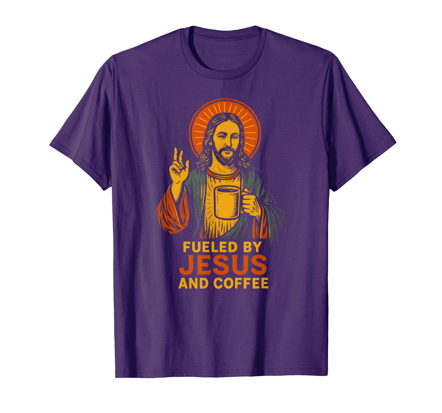 Jesus Coffee Fueled by Fun Womens Christian Faith T-Shirt