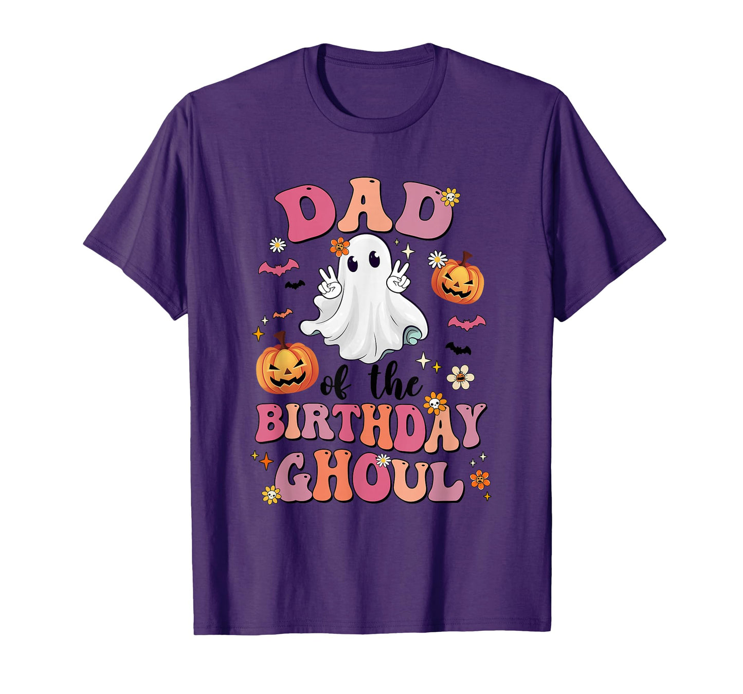 Dad Of The Birthday Ghoul Halloween Bday Boys Girls Ghost T-Shirt