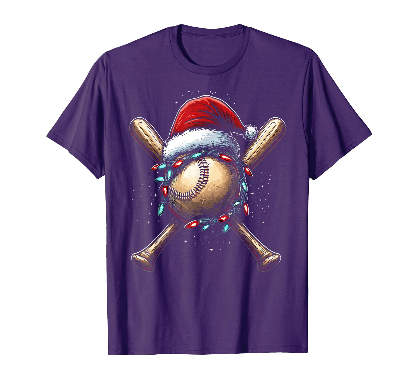 Christmas Baseball Pajama Santa For Men Boys Girls Kids Xmas T-Shirt