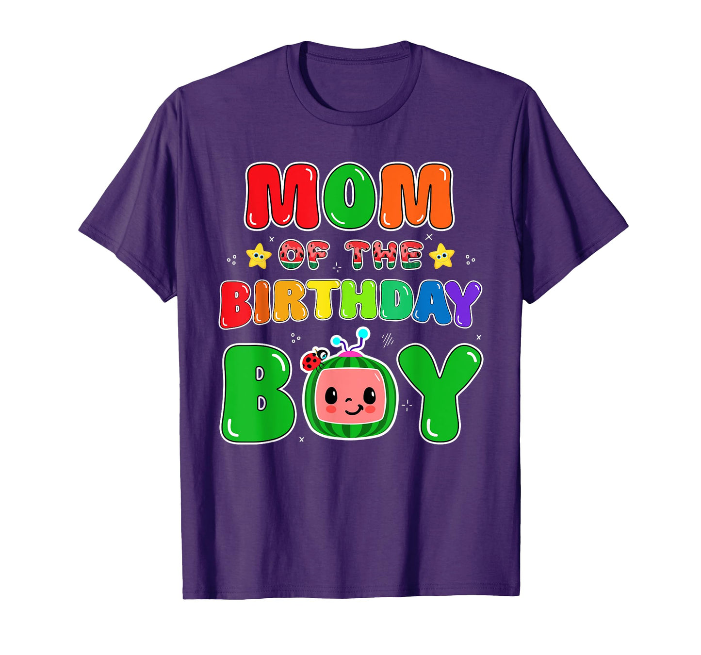 Mom of The Birthday Boy Funny Melon Family Party Matching T-Shirt