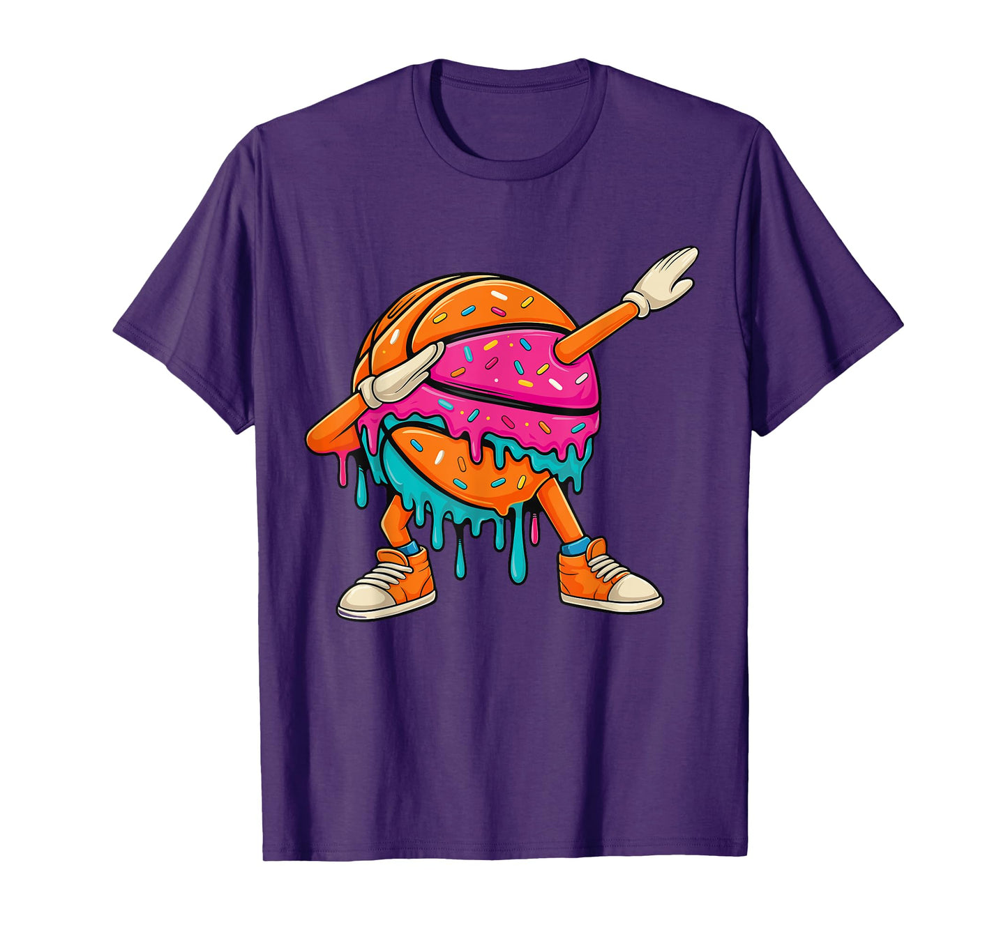 Basketball Drip For Boys Funny Dabbing Basketball Ice Cream T-Shirt