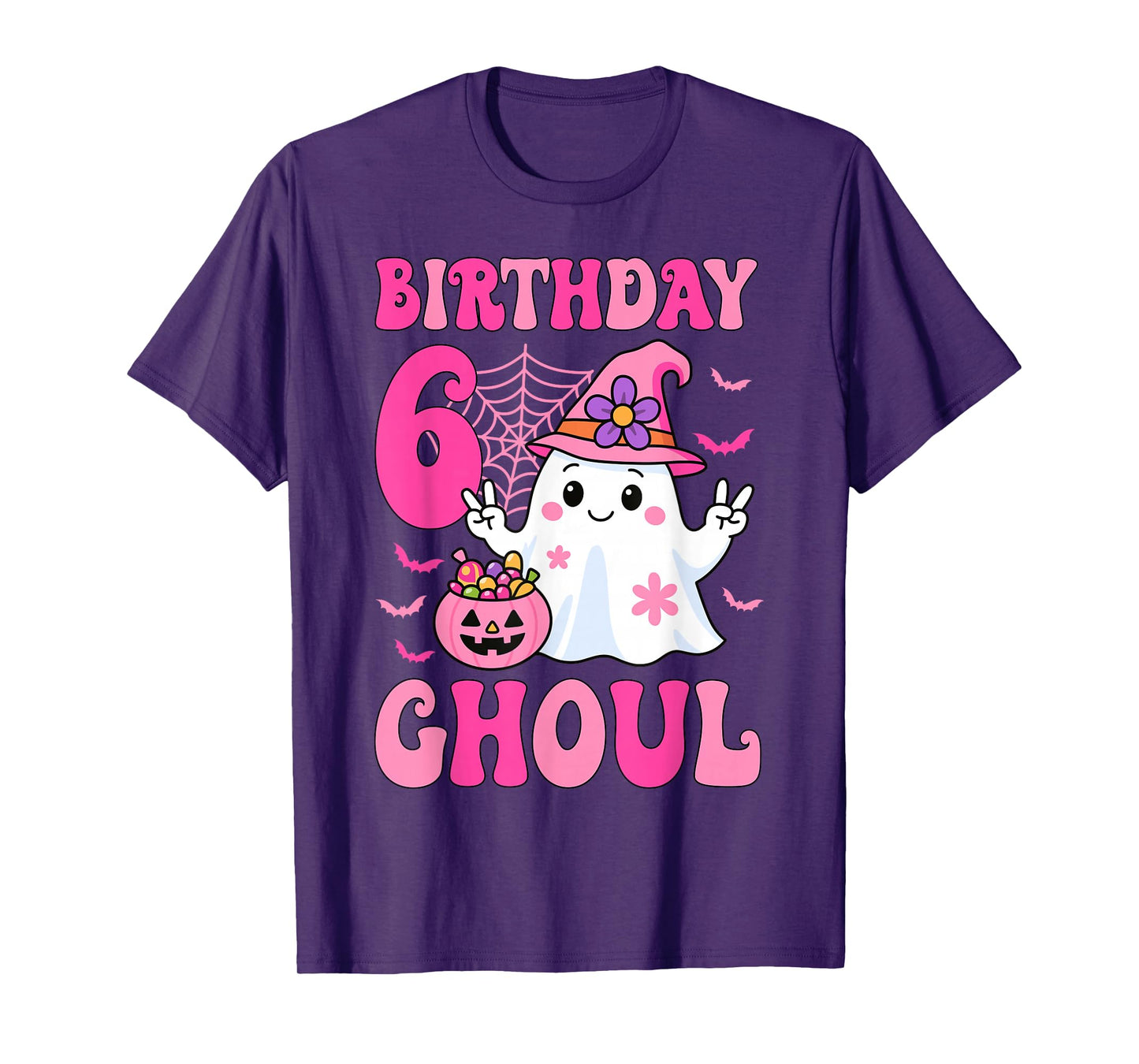 I'm 6 Years Old Girls Cute Ghost It's My 6th Birthday Ghoul T-Shirt