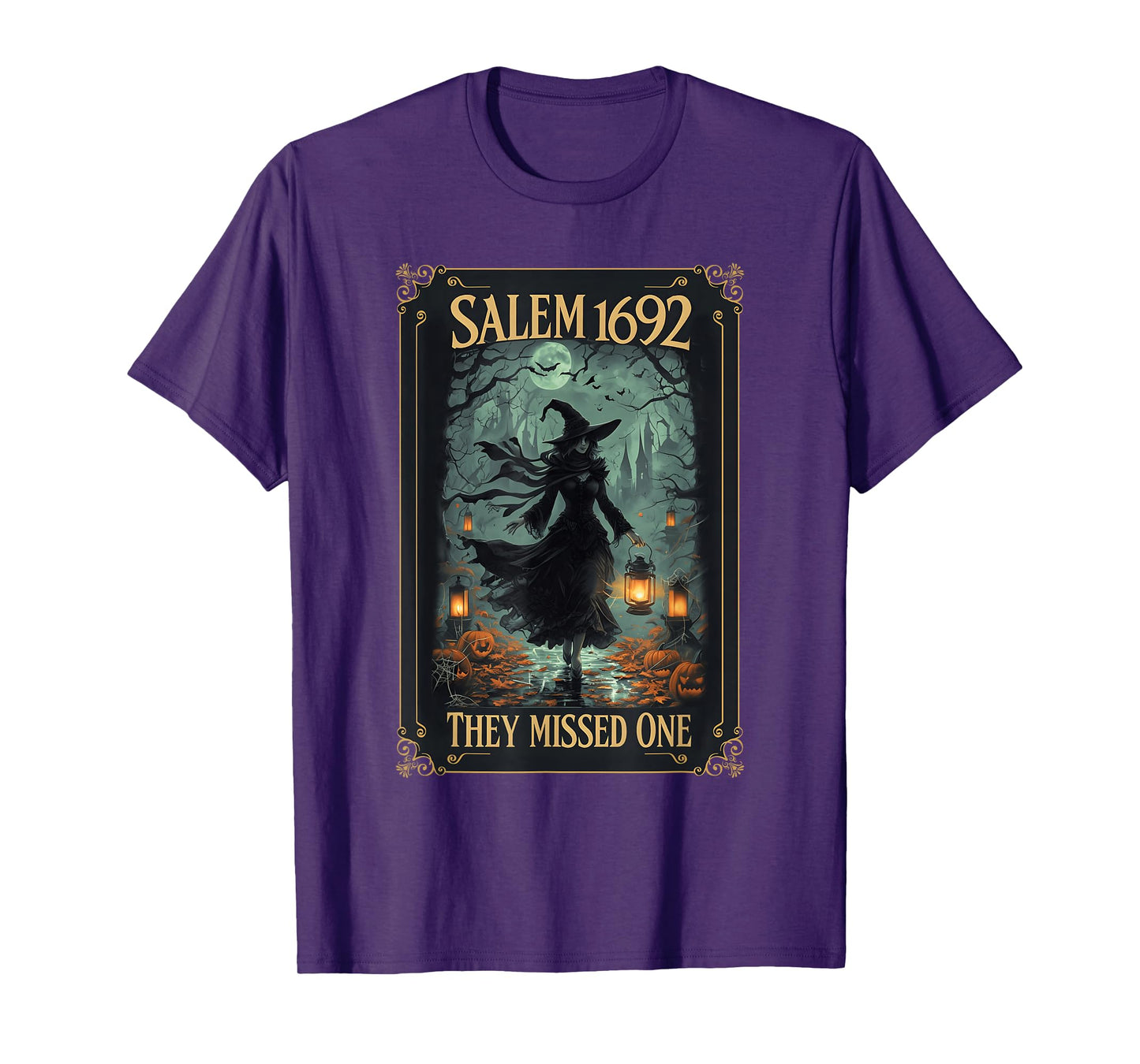 Salem 1692 They Missed One Halloween Witch Tarot Card Women T-Shirt