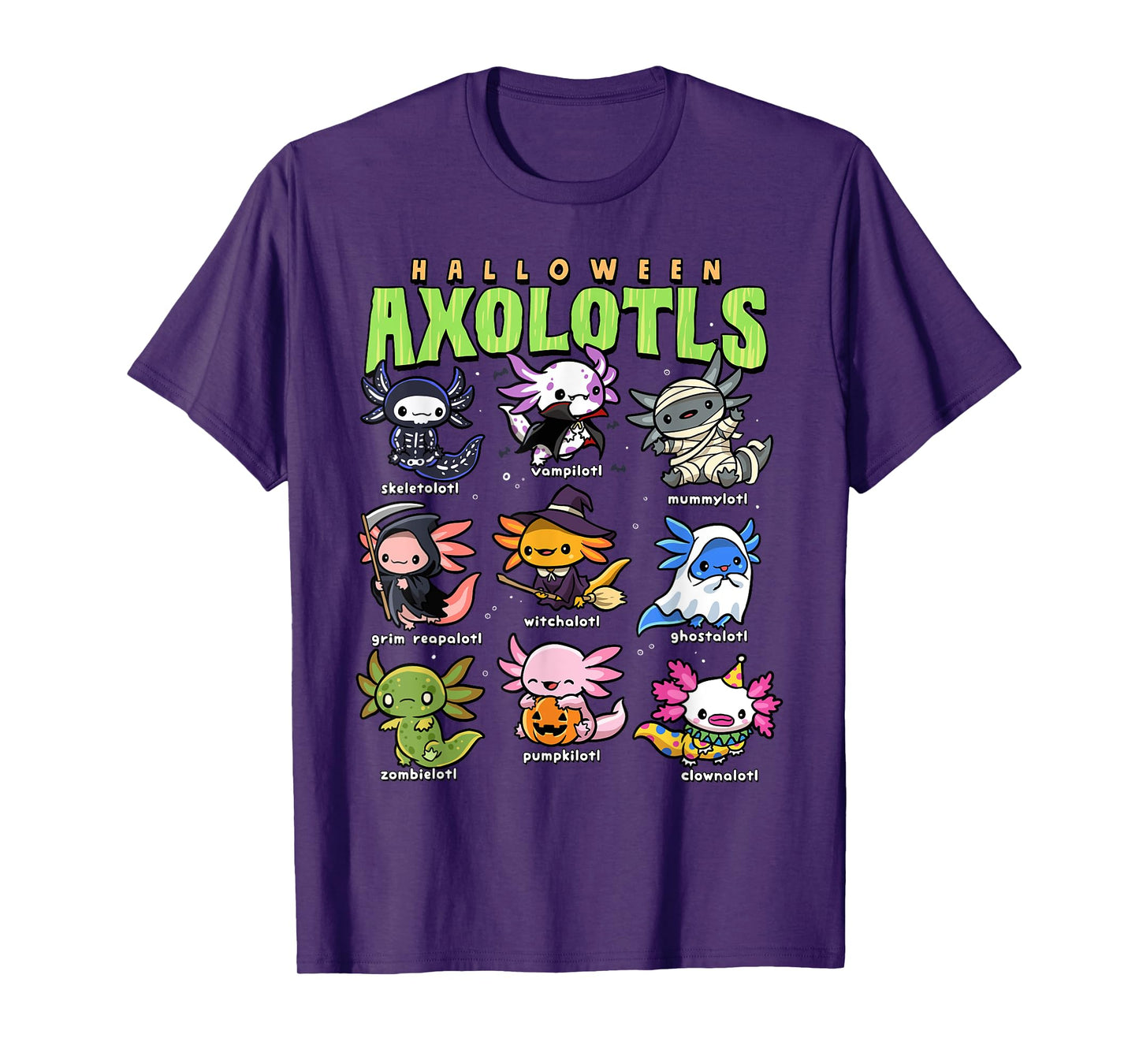 Axolotl Halloween Shirt Creepy Axolotls Trick or Treat Alotl T-Shirt