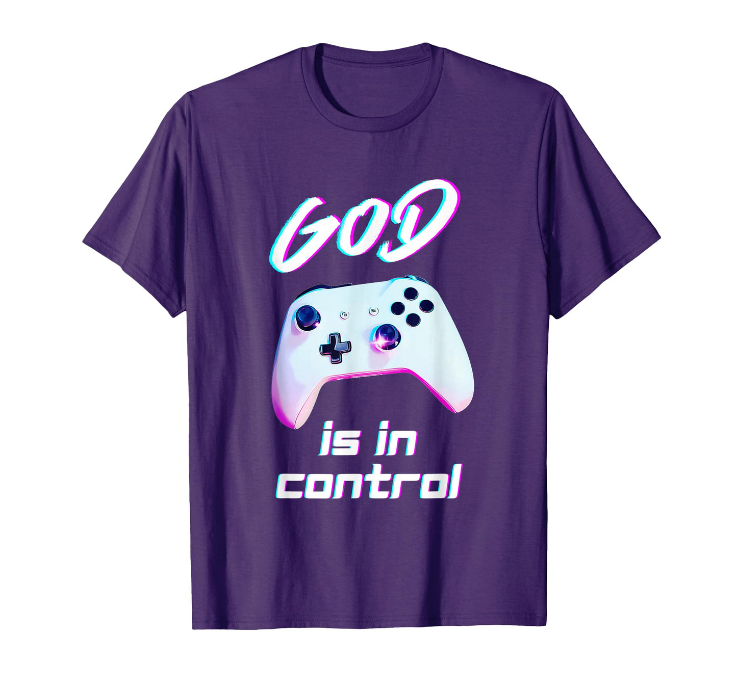 Christian Boys Girls God is in Control Video Game Controller T-Shirt