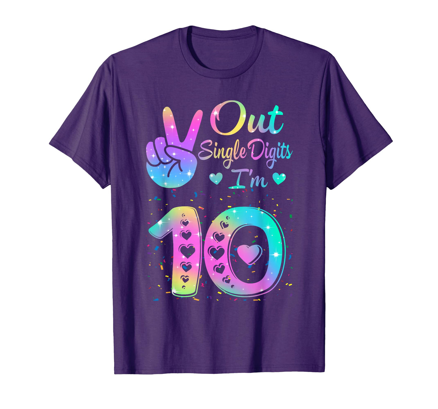 Birthday Tie dye Single Digits I'm 10th Digits Girls Women T-Shirt