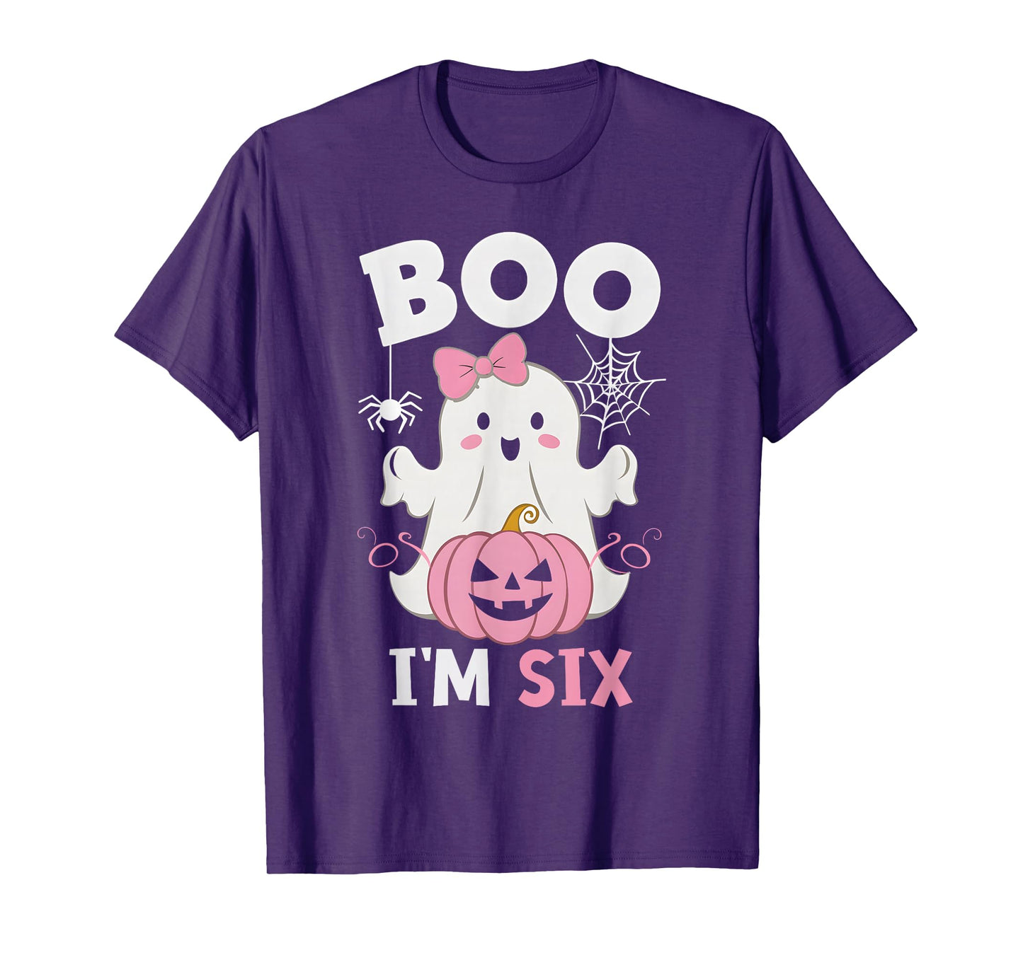 Ghost Boo I'm Six Year 6th Birthday Girls Halloween Groovy T-Shirt