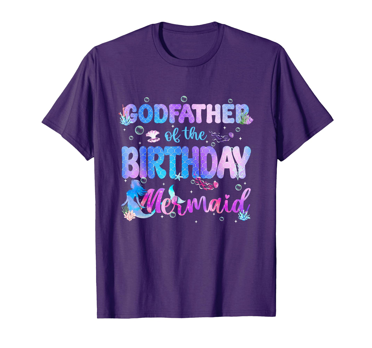 Godfather Of The Birthday Mermaid Family Bday Girl Party T-Shirt