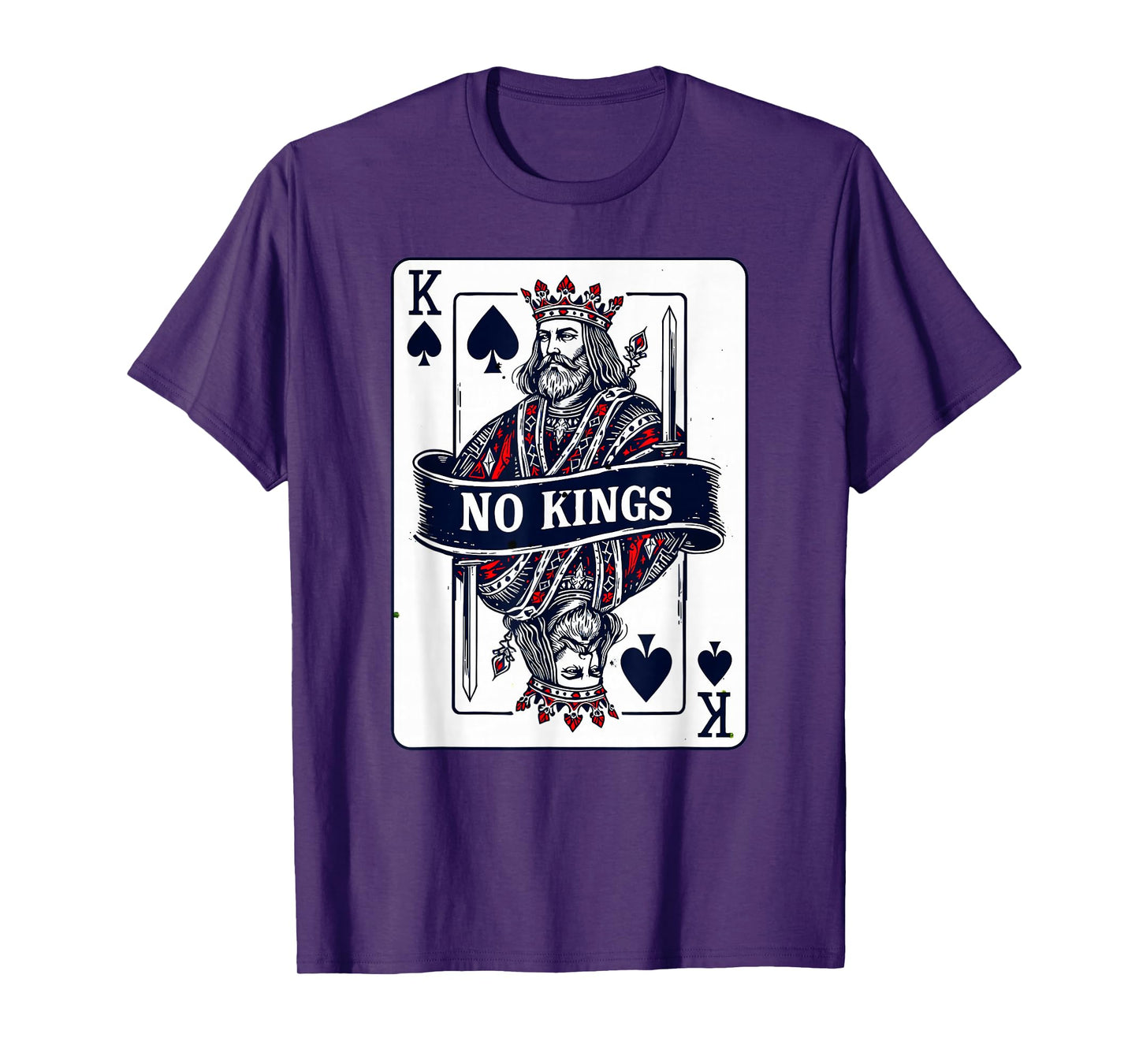 No Kings Playing Card Design Statement T-Shirt