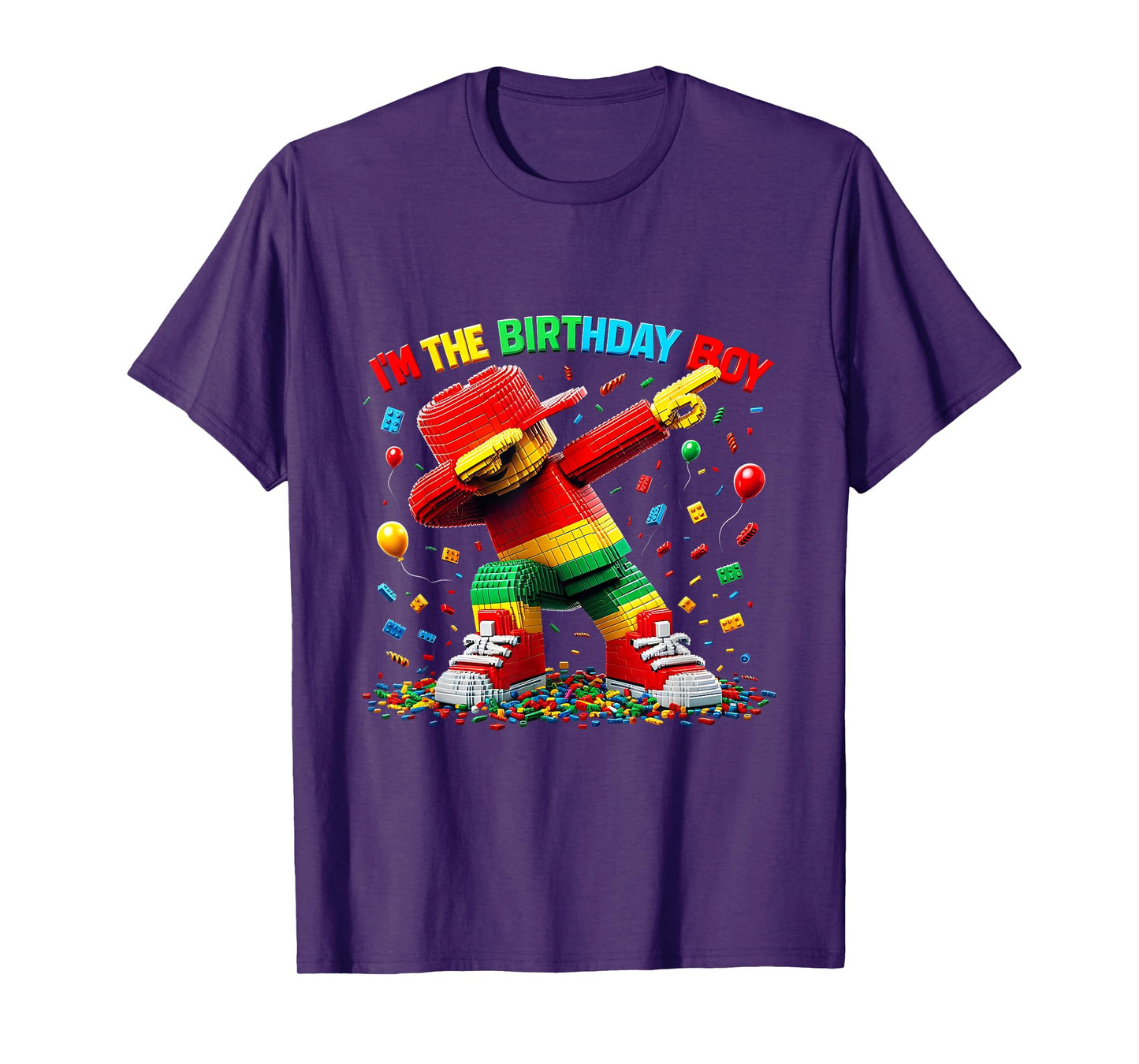 Gamer Building Blocks Bruh Birthday Brick Builder T-Shirt
