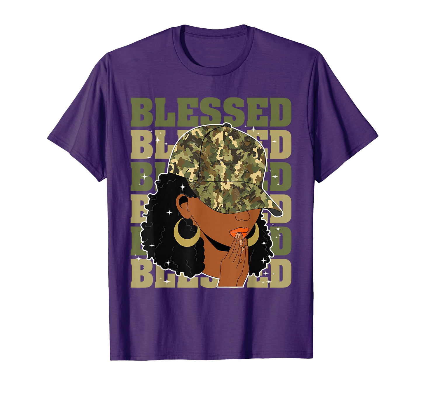 Blessed Black Woman Afro African American Christian Saying T-Shirt