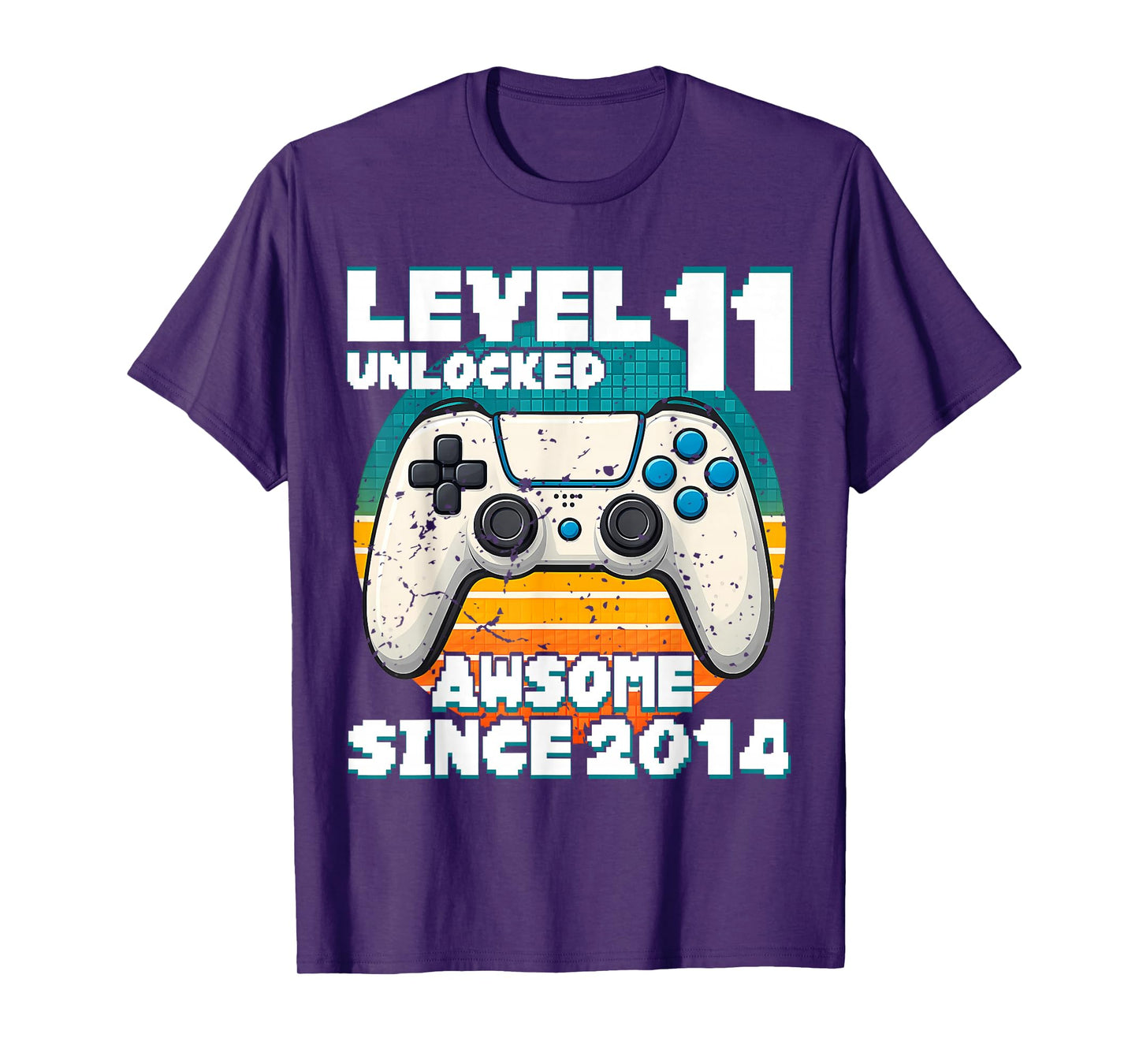 Level 11 Unlocked Awesome Since 2014 Gaming 11th Birthday T-Shirt