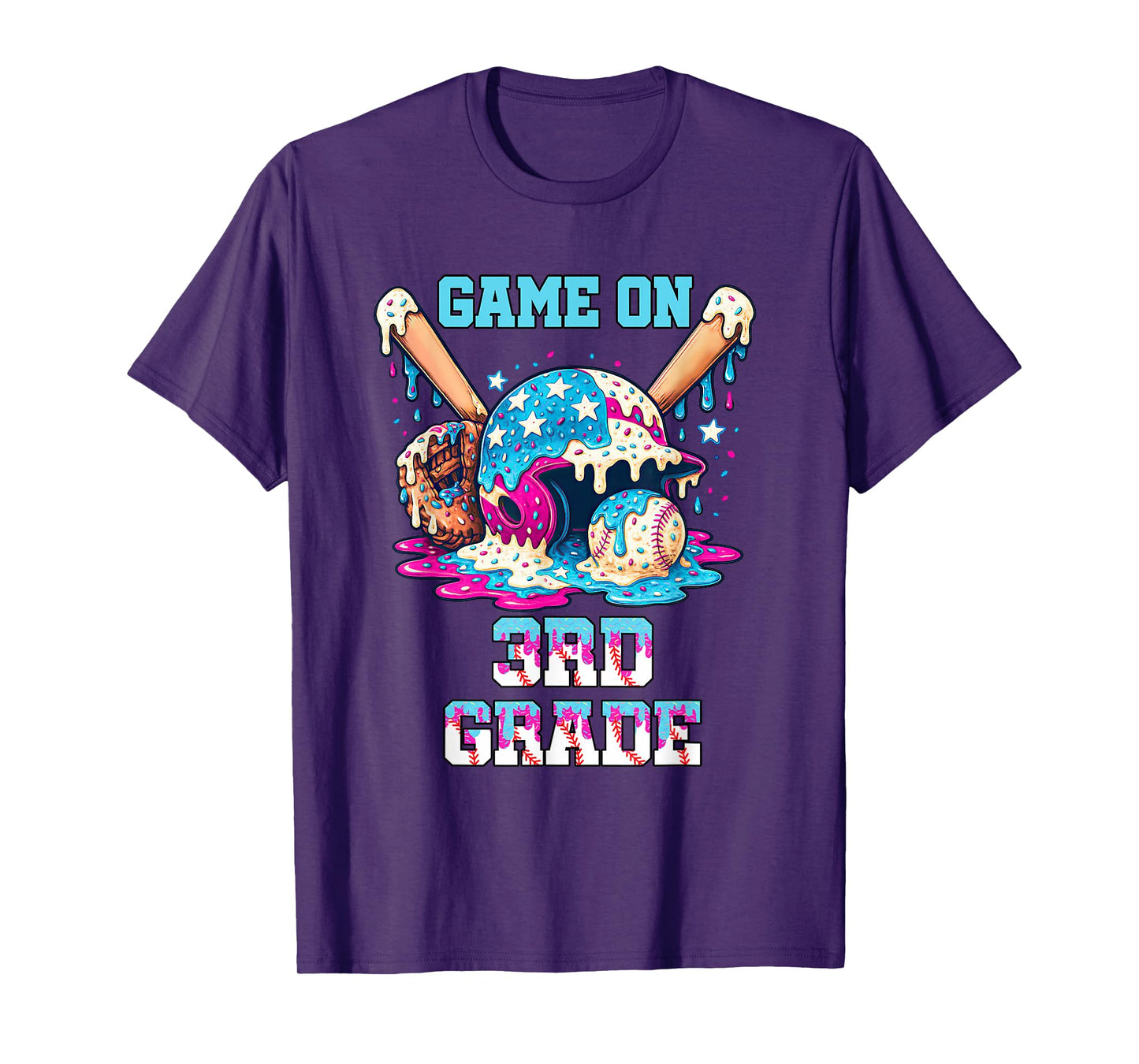 Back To School Game On Third Grade Baseball First Day Boys T-Shirt