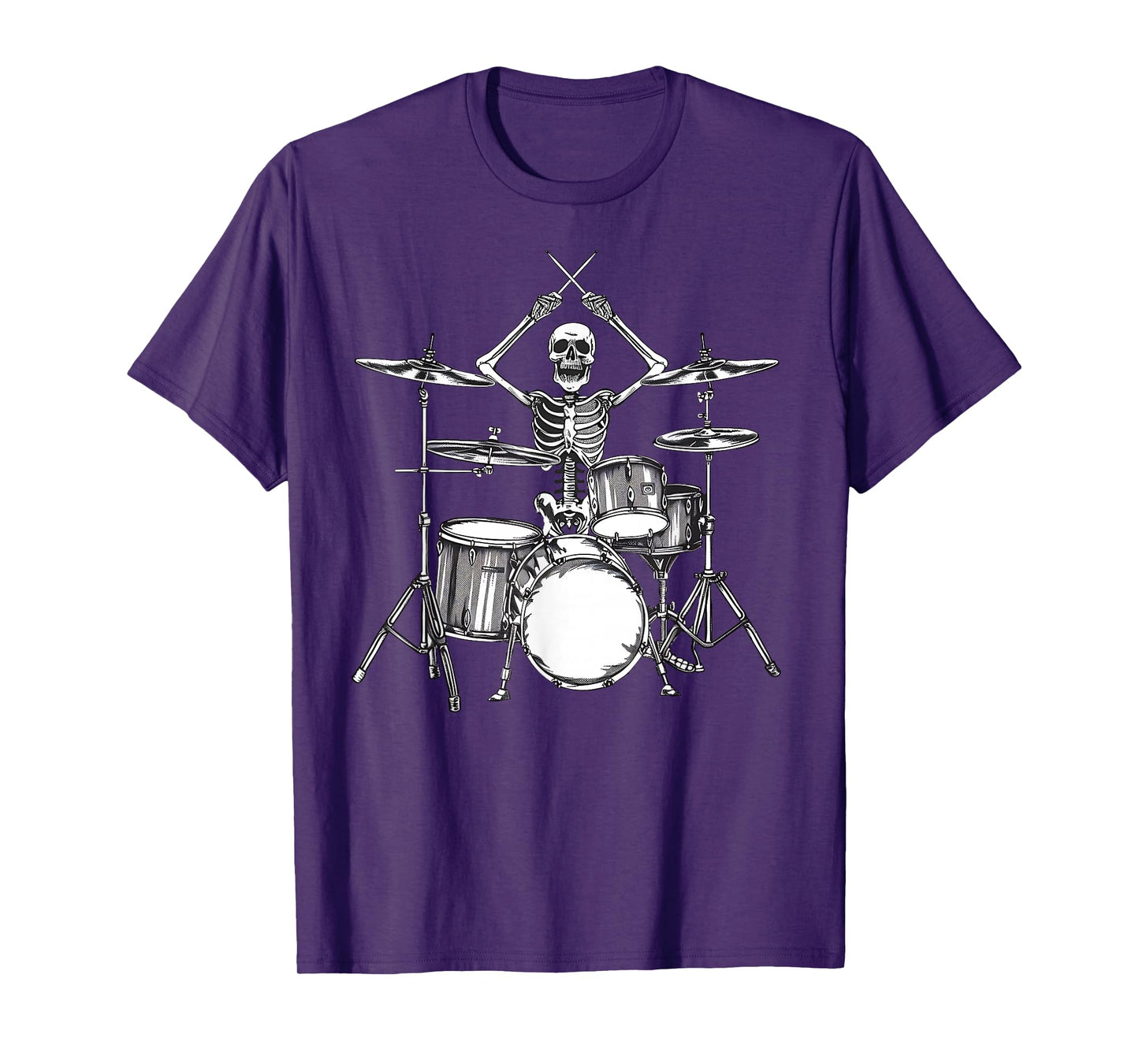 Skeleton Percussionist Drummer Halloween Rock & Roll Music T-Shirt