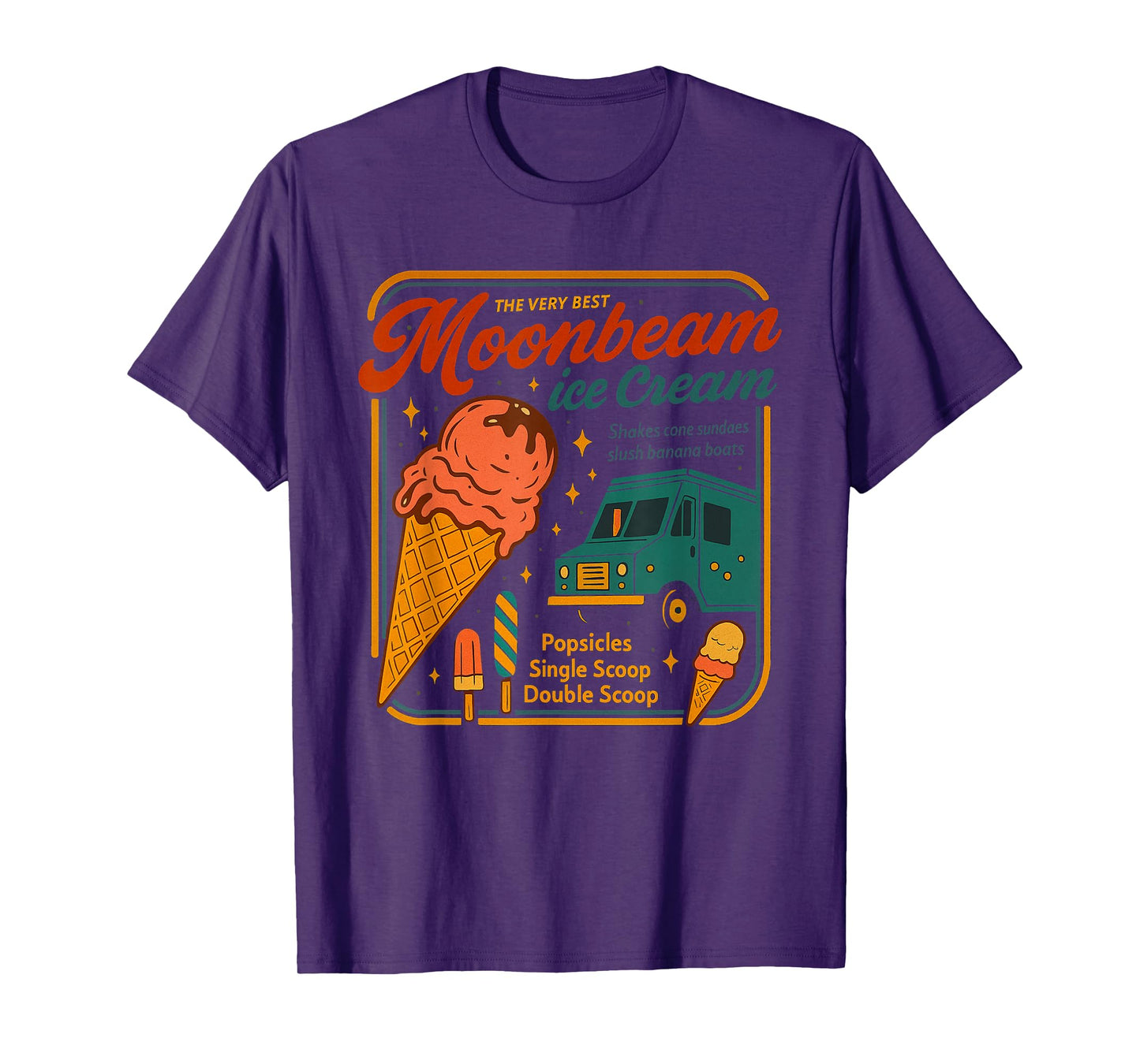 Moonbeam Ice Cream Vintage Retro Funny Dessert Foodie T-Shirt
