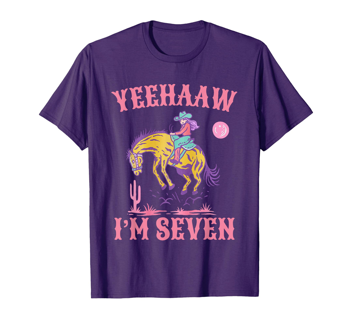 Kids 7 years old Cowgirl Western Rodeo 7th Birthday girl T-Shirt